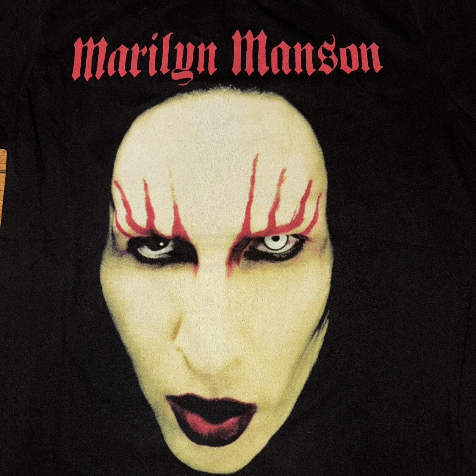 Band Tees × Vintage Vintage Y2K Marilyn Manson T-Shirt Medium 19x26 Black Size US M / EU 48-50 / 2 - 2 Thumbnail