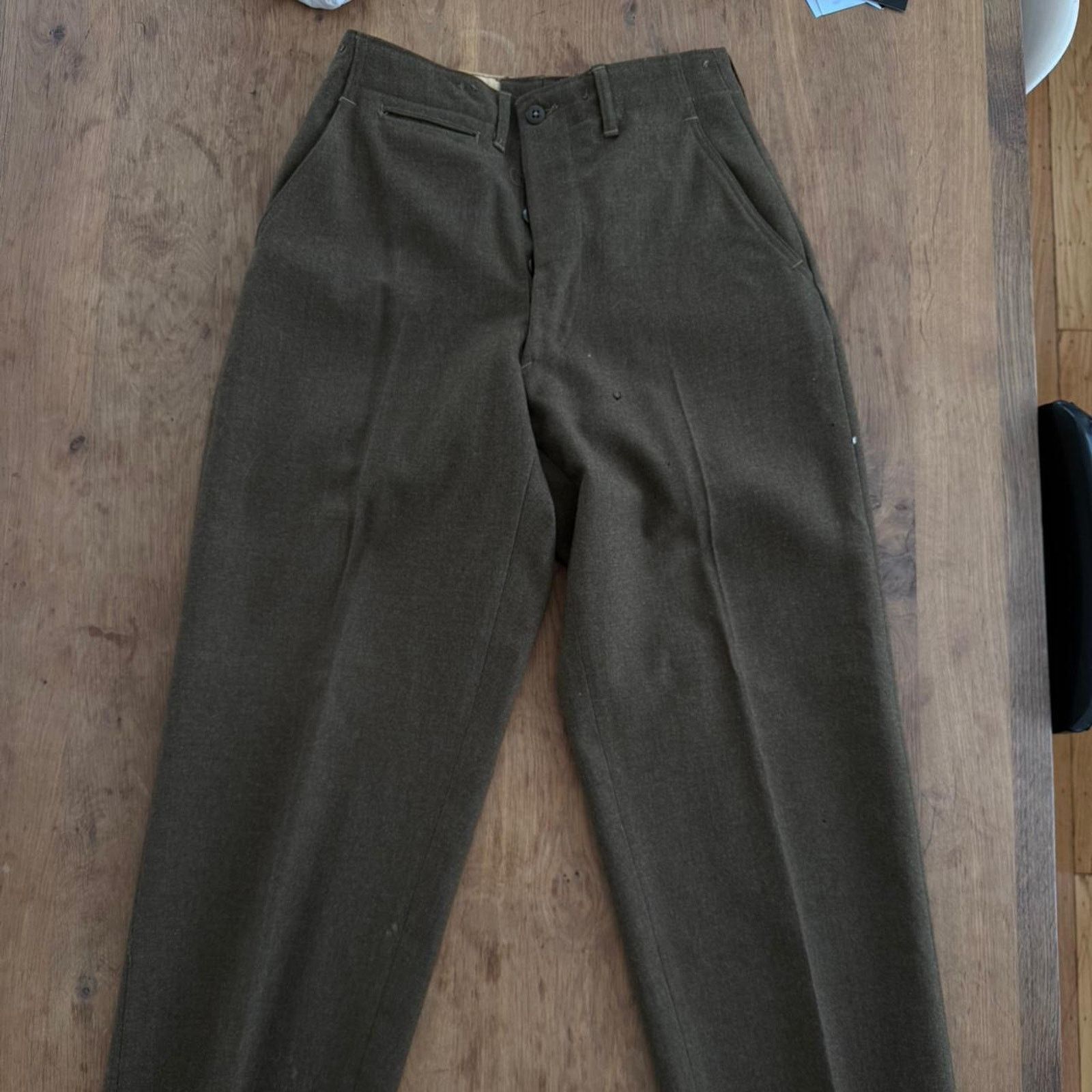 Vintage ww2 Khaki green vintage 1940s military trousers Size US 34 / EU 50 - 2 Thumbnail