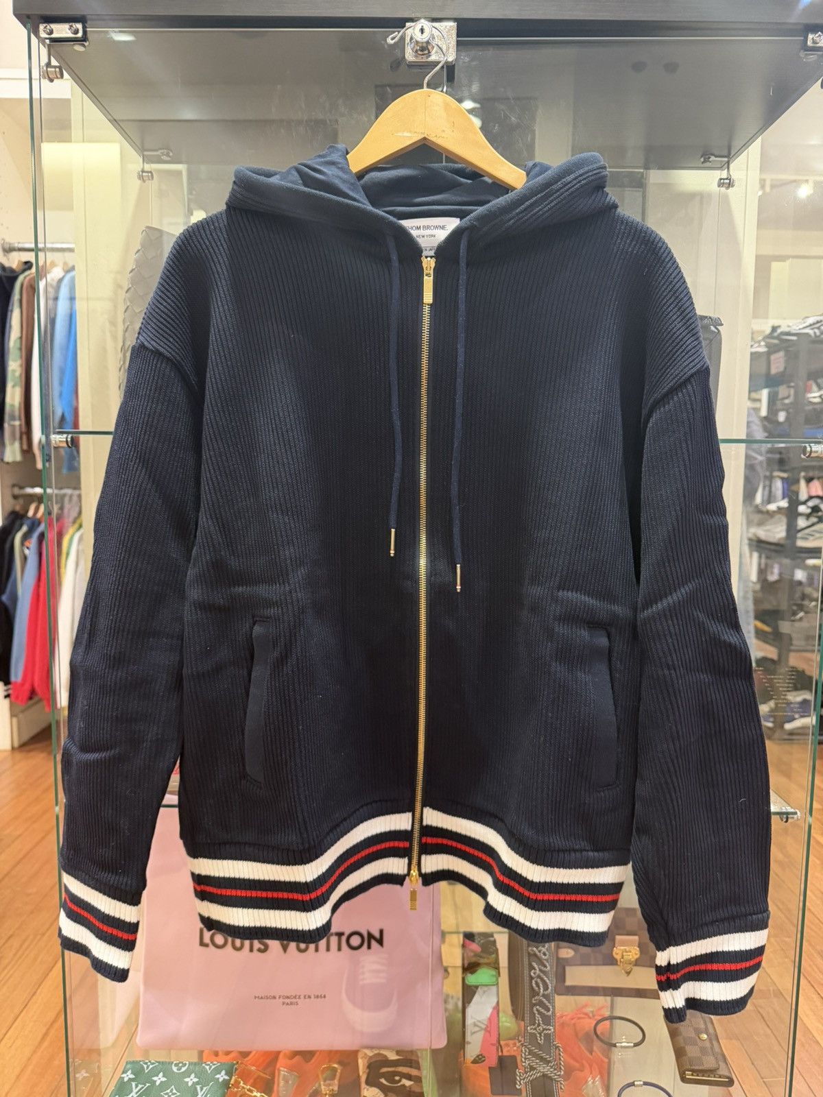 Thom Browne Thom Browne Knit Zip Up Hoodie Size US XXL / EU 58 / 5 - 1 Thumbnail