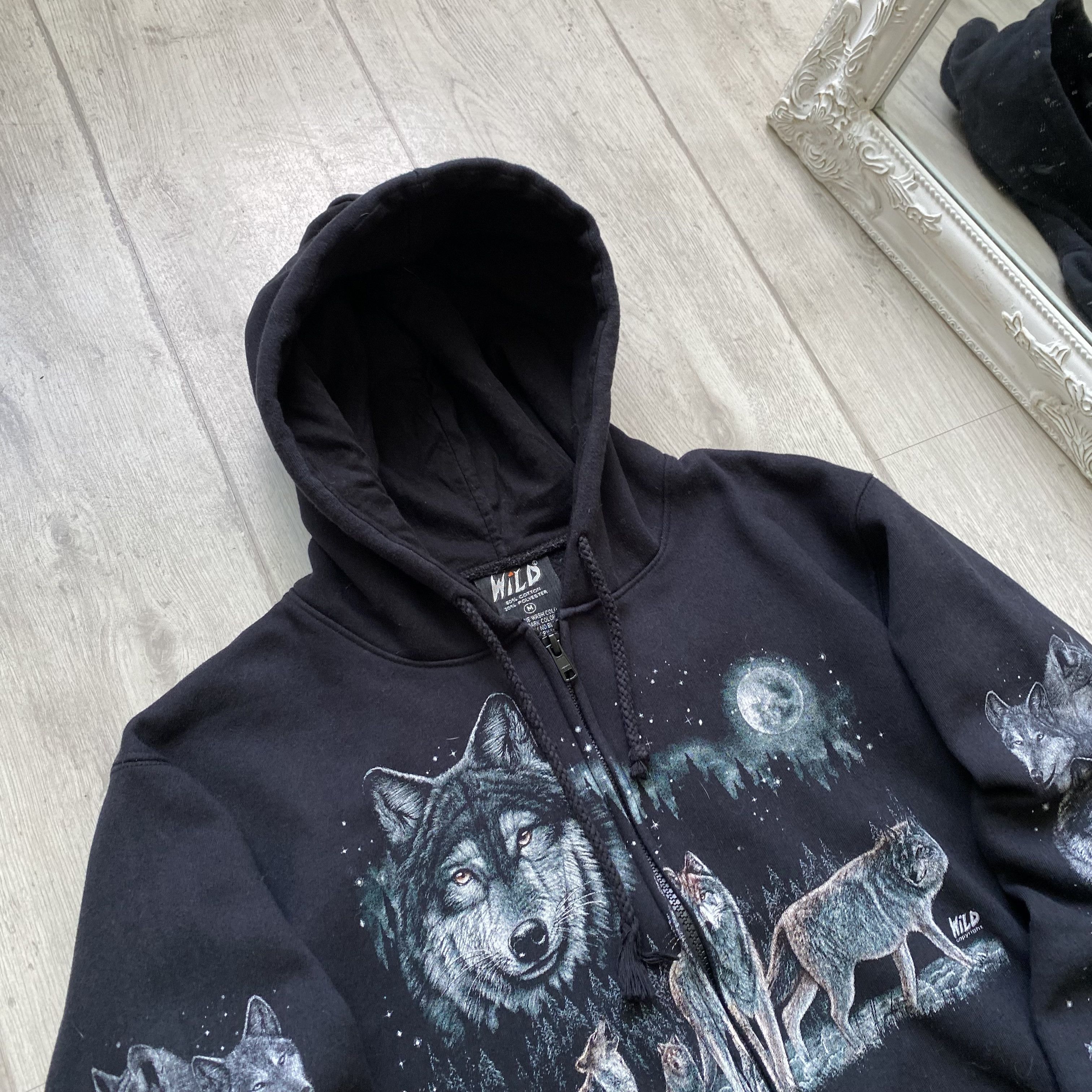 The Mountain 🐺Vintage Wild Wool logo zip up hoodie Y2K Size US XS / EU 42 / 0 - 3 Thumbnail