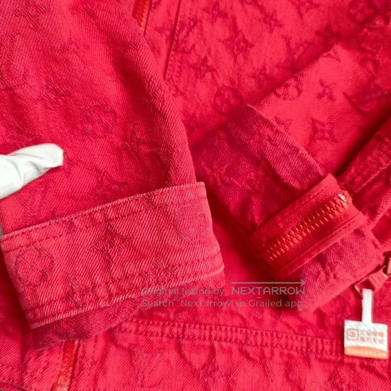 Louis Vuitton Louis Vuitton Red Monogram Denim Jacket 46. Size US M / EU 48-50 / 2 - 3 Thumbnail