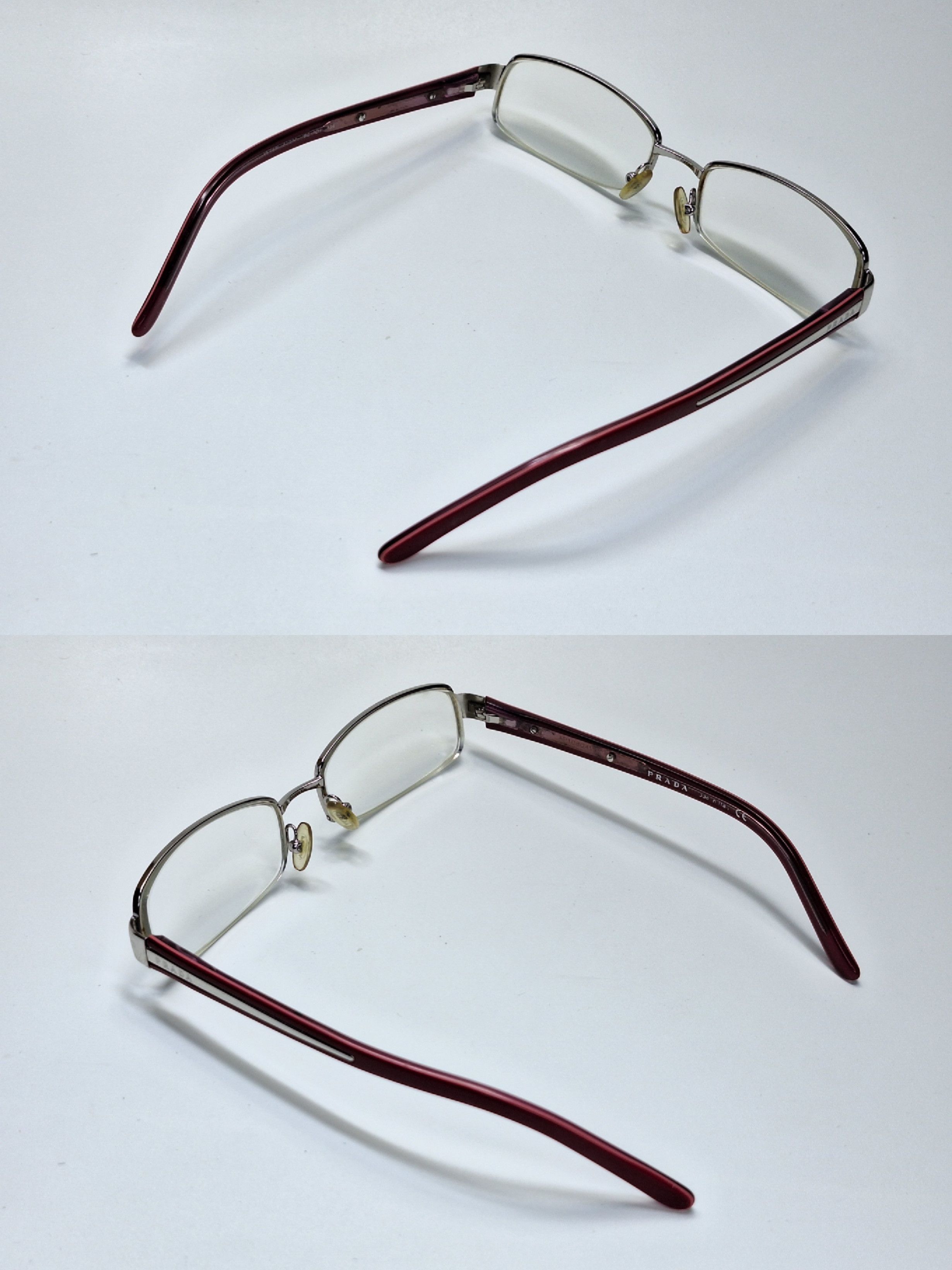 Prada Prada VPR 691 BC-101 Italy Semi-Rimless Vintage Eyeglass Size ONE SIZE - 7 Thumbnail