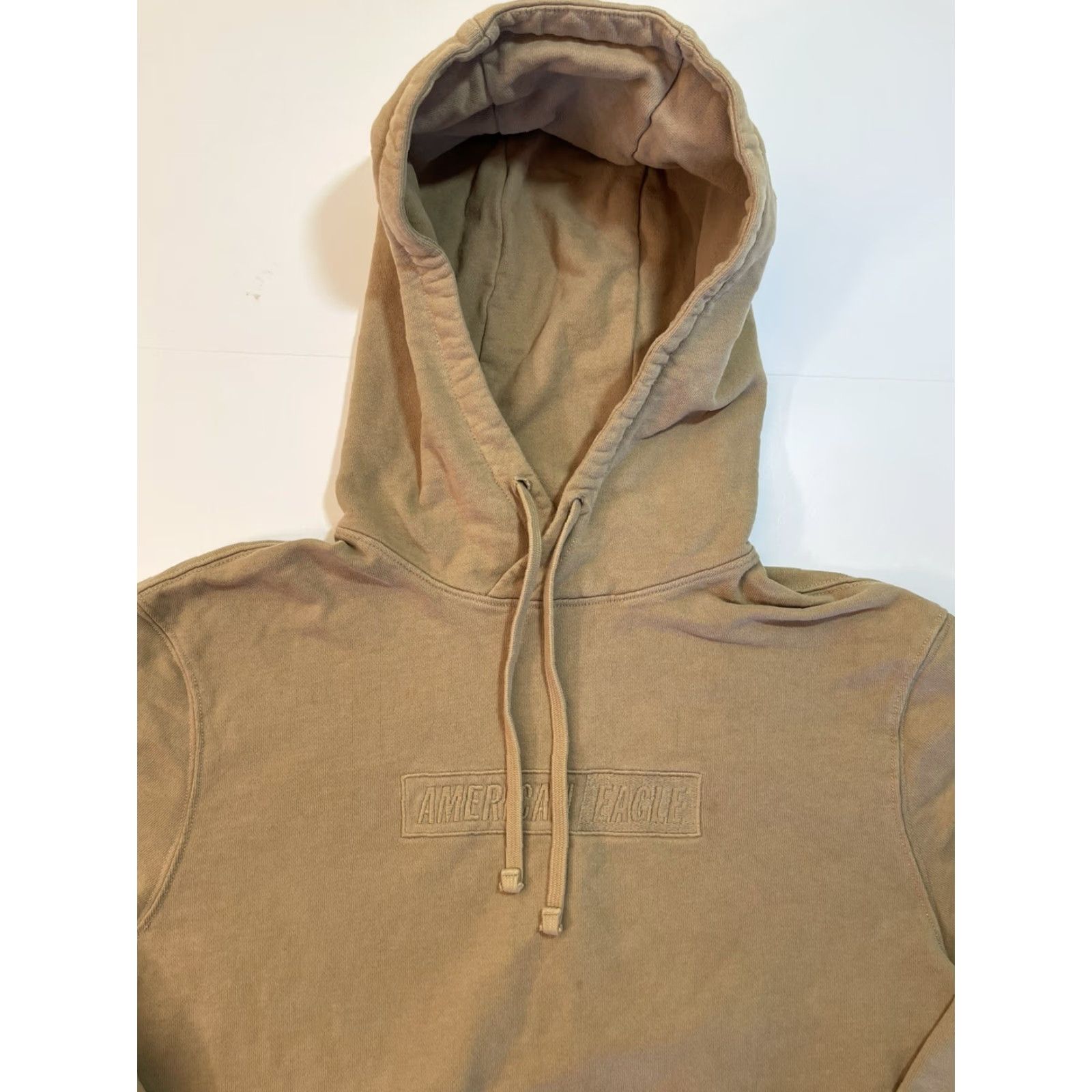 Vintage VINTAGE AMERICAN EAGLE Hoodie Sweatshirt Box Logo Khaki M Adult Medium Khaki Logo Mens Size US M / EU 48-50 / 2 - 2 Thumbnail