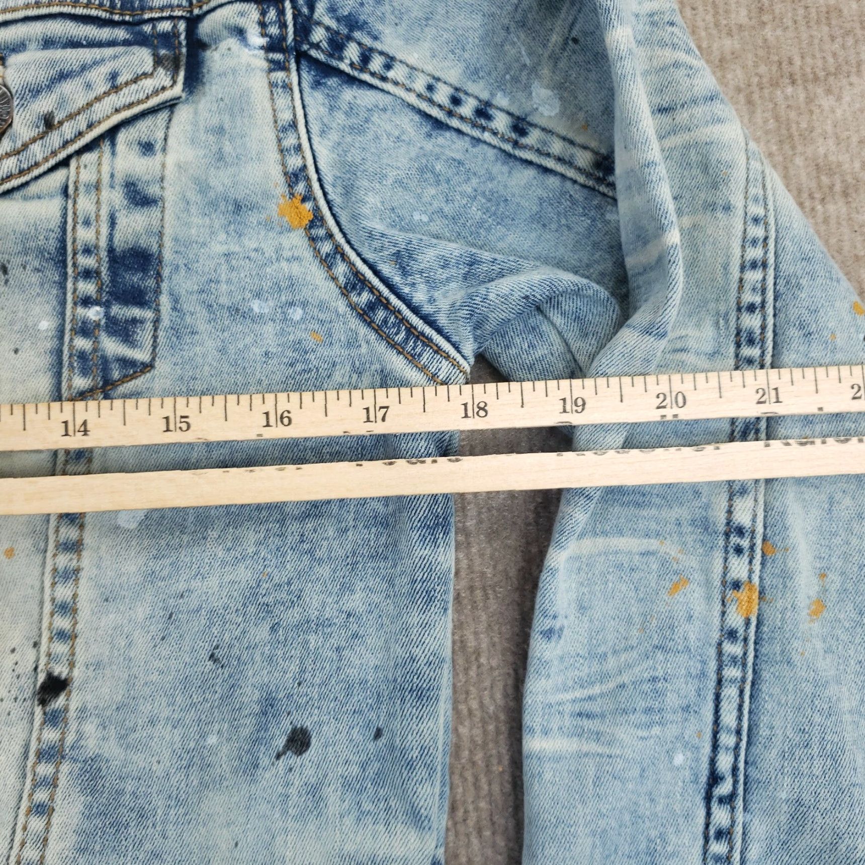 Vintage Evolution In Design Denim Jacket Kids XL Blue Black Acid Wash Size US XL / EU 56 / 4 - 3 Thumbnail