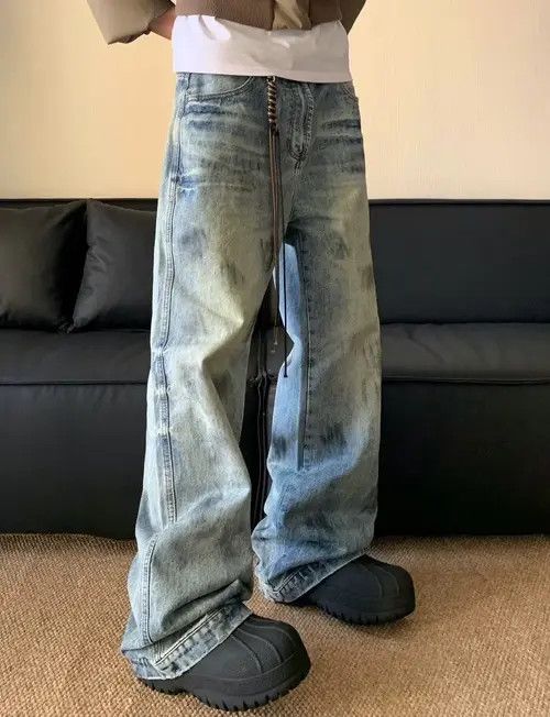Japanese Brand High street retro vintage washed dirty jeans pants Size US 32 / EU 48 - 2 Thumbnail