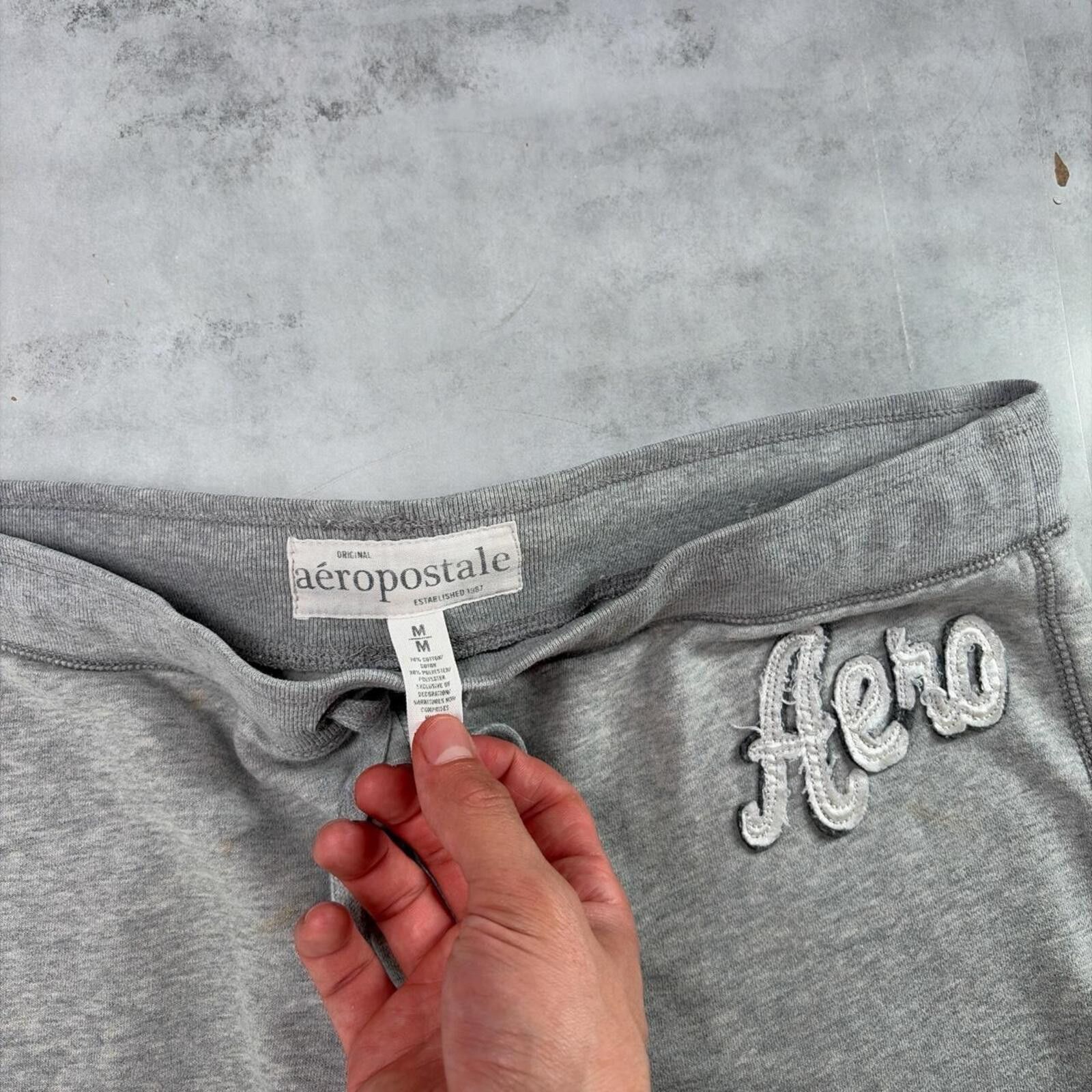 Aeropostale Y2K Grey Aeropostale Grunge Loose Sweatpants Size 32" / US 10 / IT 46 - 5 Thumbnail