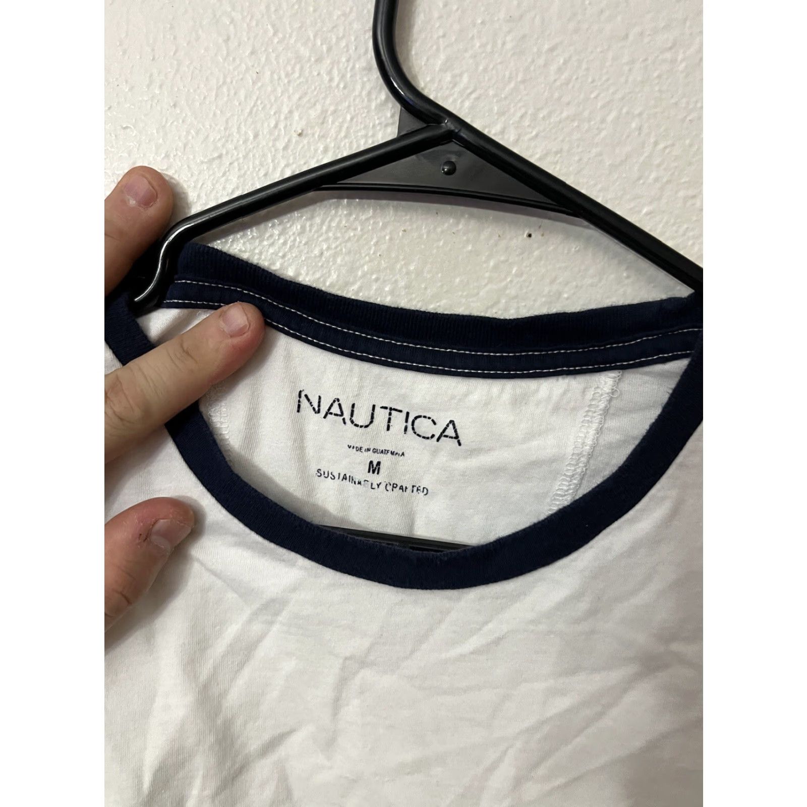 Nautica Nautica Men's Performance Stretch T-Shirt White Solid Crew Neck Size Medium with Pocket Size US M / EU 48-50 / 2 - 3 Thumbnail