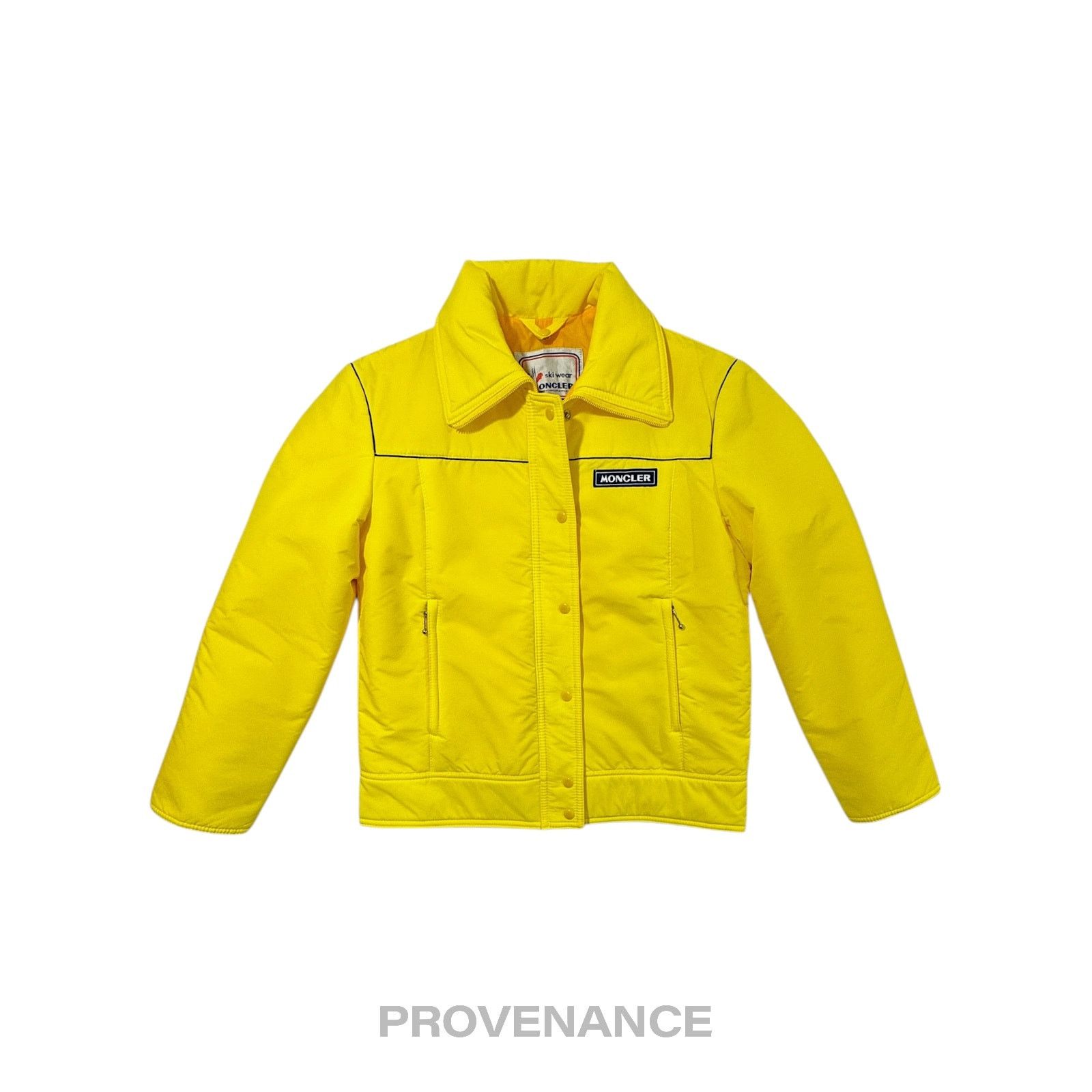 Moncler 🔴 Moncler Logo Light Ski Jacket Coat - Yellow L Hood Size US L / EU 52-54 / 3 - 1 Thumbnail