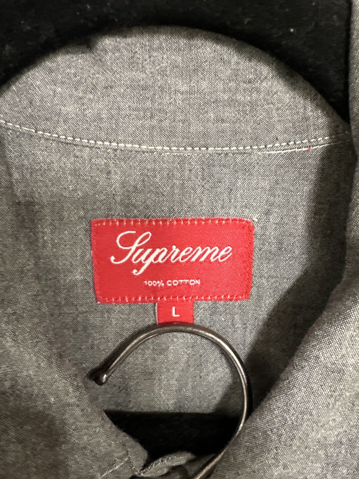 Supreme Supreme Button Up Shirt Black Grey Large Size US L / EU 52-54 / 3 - 6 Thumbnail