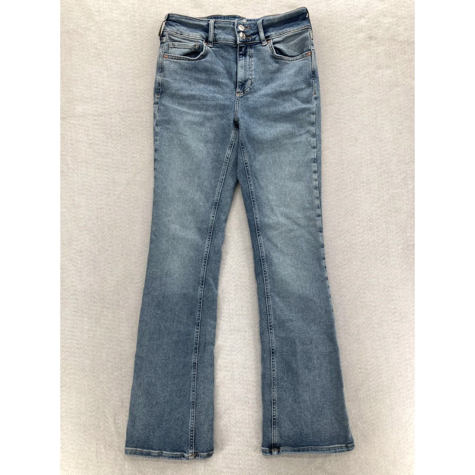 Vintage We The Free Bootcut Jeans Womens 29 Blue Stretch Double Button High Rise Boho Jeans (Denim) Mens? Size 29" - 2 Thumbnail
