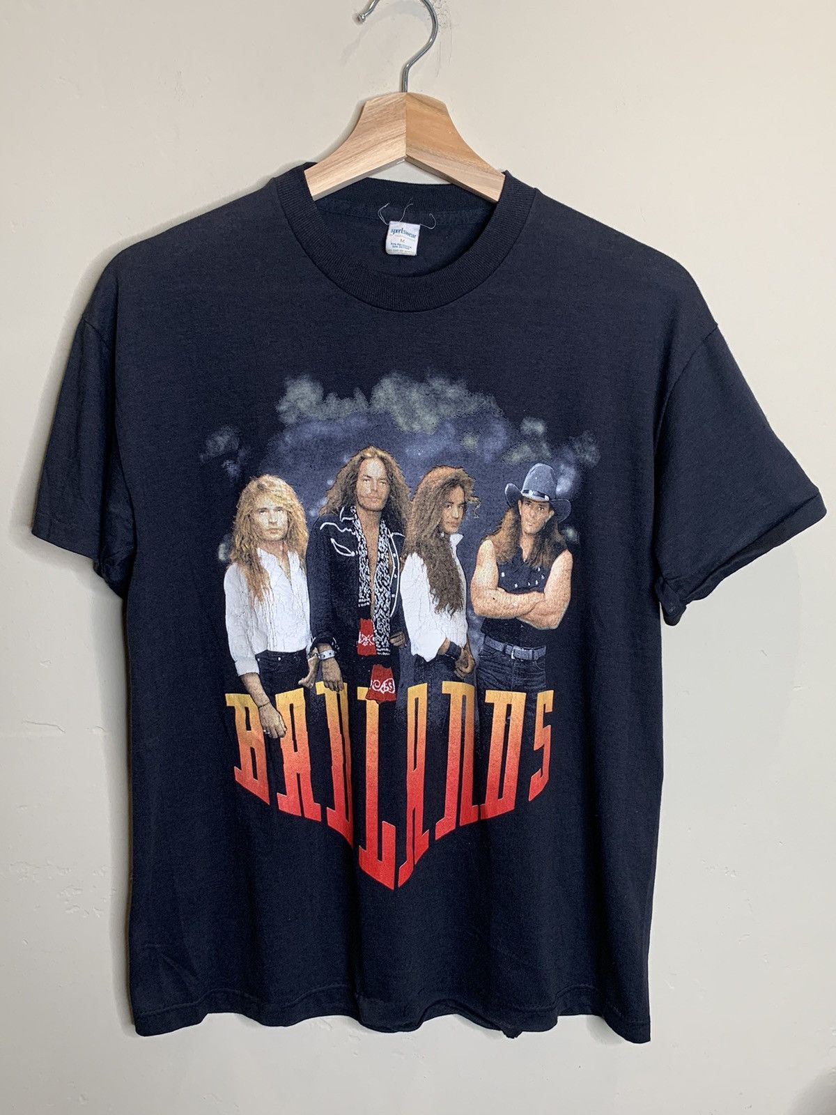 image of Band Tees x Made In USA Vintage 80's Badlands Single Stitch Usa-Made Band Shirt in Black/White/Red 