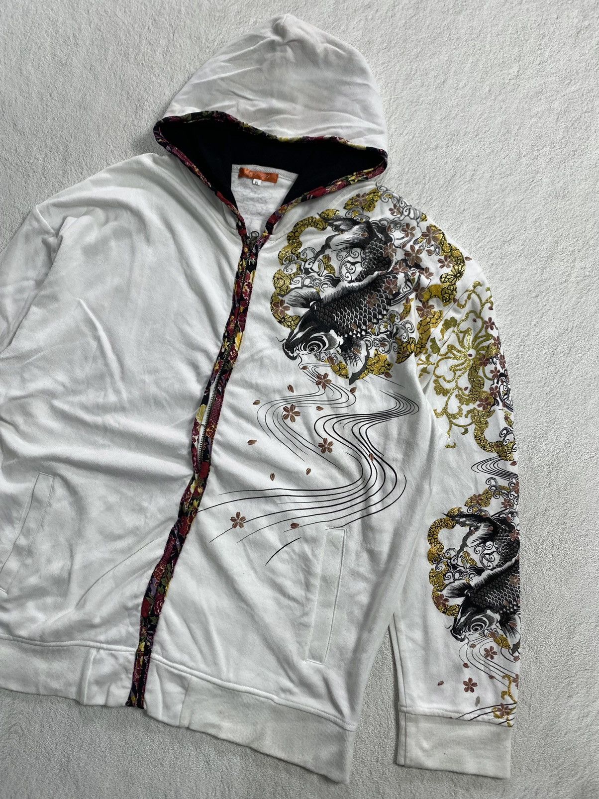 Japanese Brand Japanes B&T Club Koi Sukajan Hoodie Size US XL / EU 56 / 4 - 3 Thumbnail