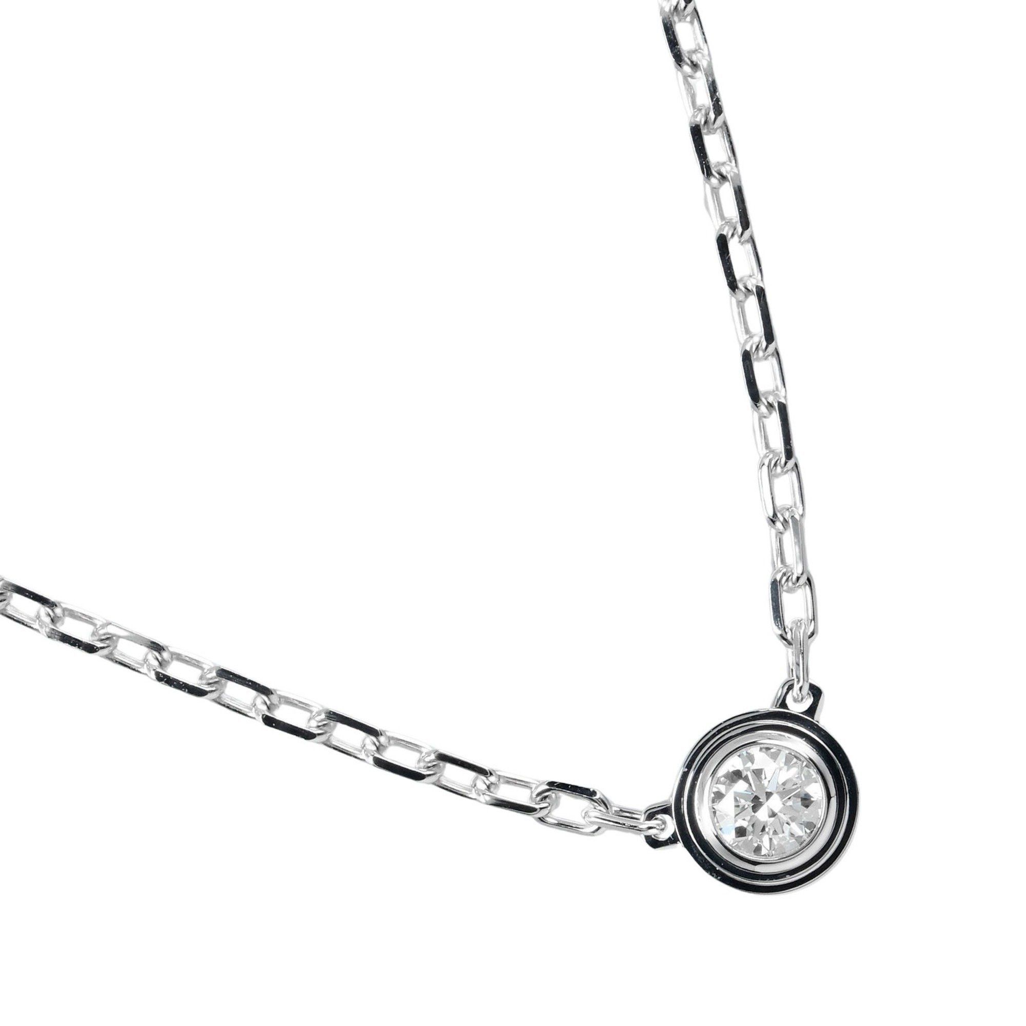 image of Cartier Amour Diamant Léger Sm Necklace Top Width 4.5Mm K18 Wg White Gold Diamond I132124043, Women
