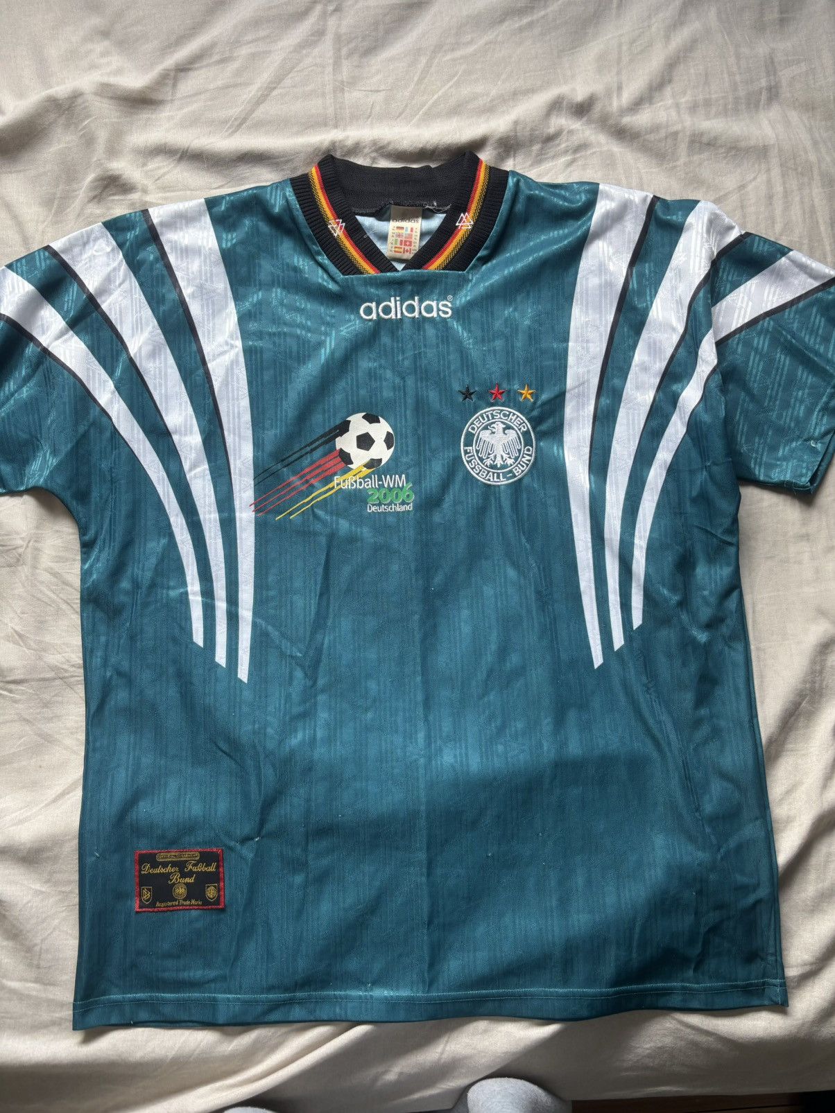 Adidas Germany 1996-98 away jersey Size US XL / EU 56 / 4 - 1 Thumbnail