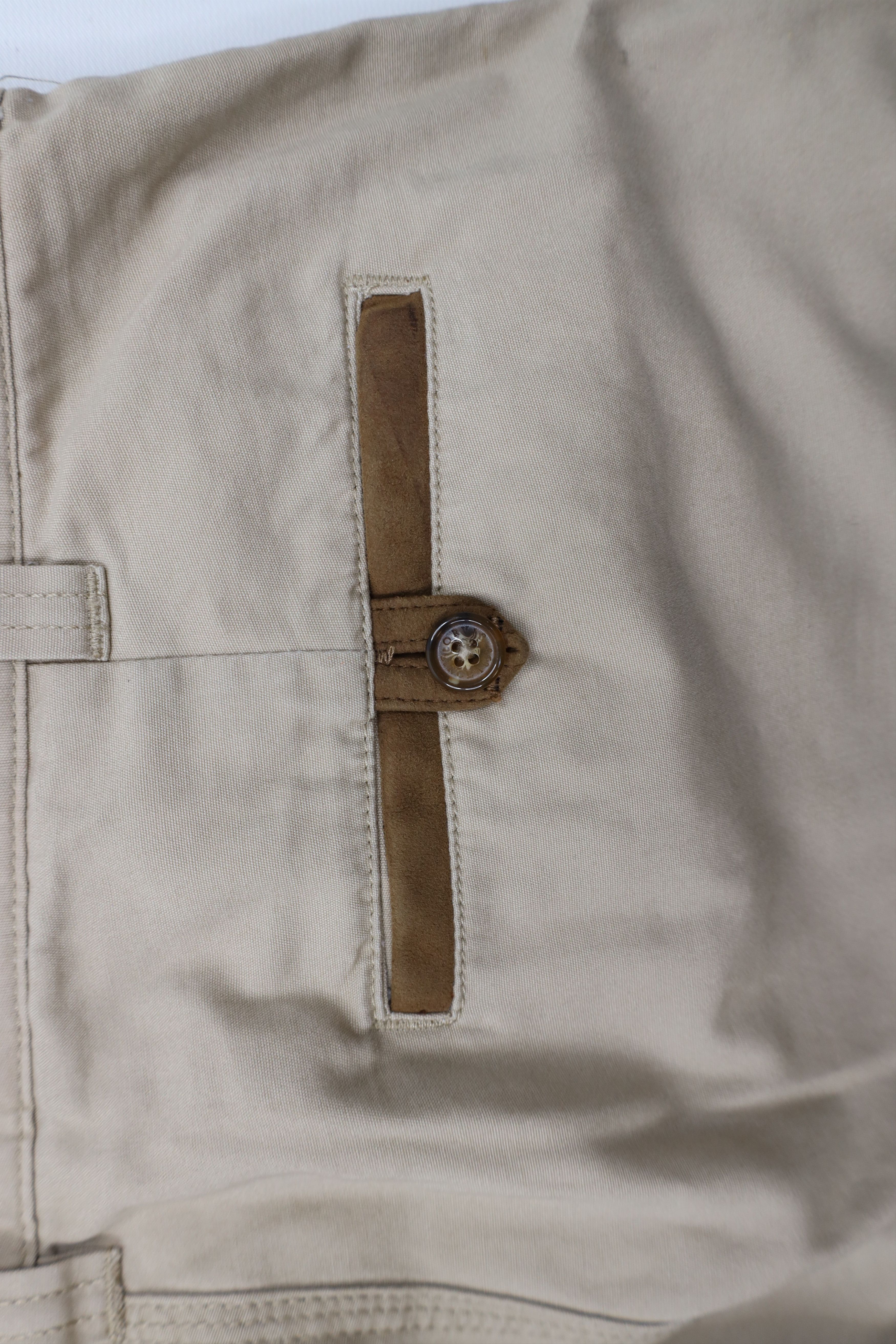 Orvis × Vintage Vintage 90s Orvis Suede Trim Safari Wide Leg Pants Beige Size US 34 / EU 50 - 9 Thumbnail