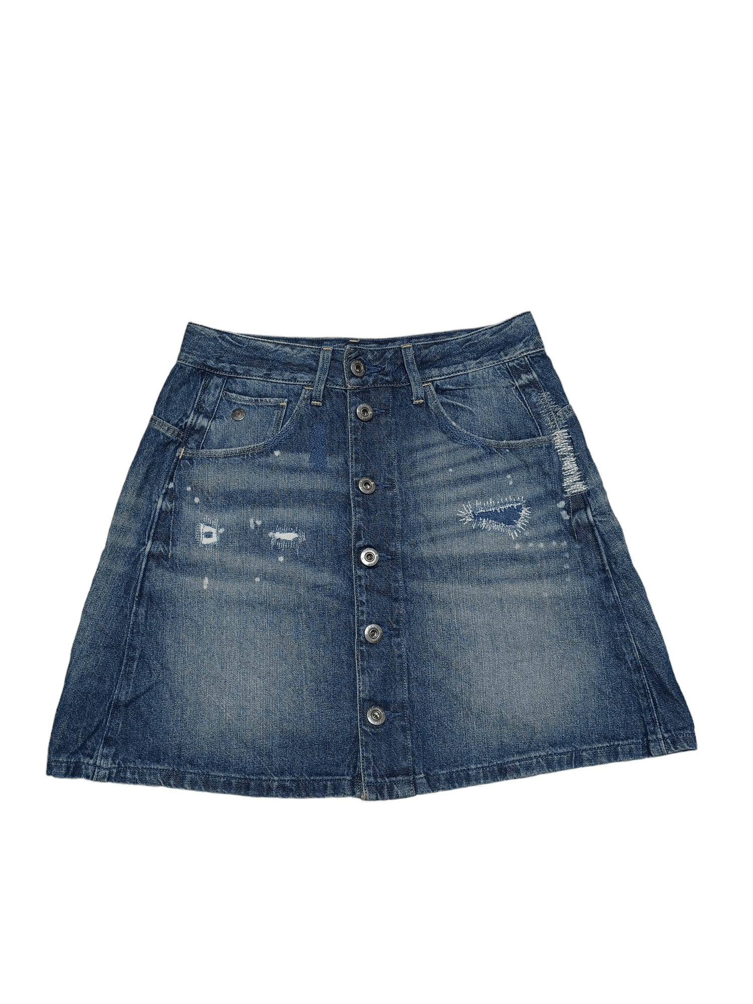 G-Star FANTASTIC G STAR RAW DISTRESSED REPAIRED BUTTONS SKIRT Size 26" / US 2 / IT 38 - 1 Thumbnail