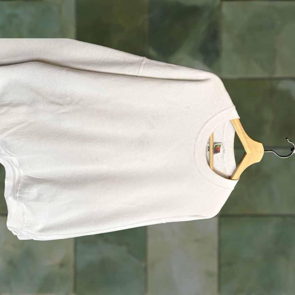 Fruit Of The Loom VINTAGE Fruit Of The Loom Sweatshirt Shirt 2XL Men White 90s Pullover Cotton Size US XXL / EU 58 / 5 - 1 Thumbnail