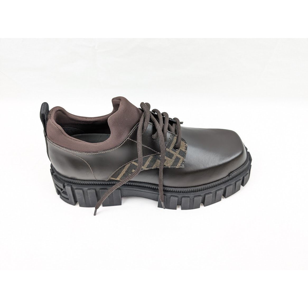 Fendi o1rshd1 Lace Up Fabric Calf Leather Boots Shoe in Multicolor Size US 10 / EU 43 - 3 Thumbnail