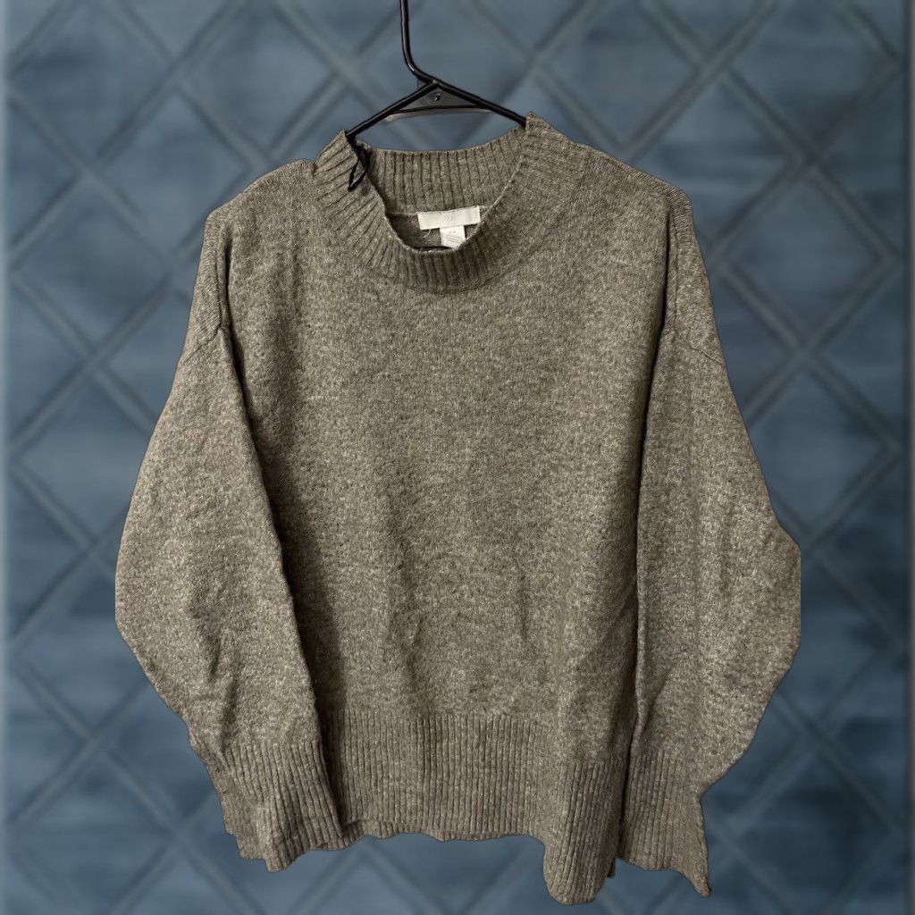 H&M H&M Womens Brown Cable-Knit Mock Neck Sweater Size M Pullover Stretch Cozy Casual Size M / US 6-8 / IT 42-44 - 1 Thumbnail