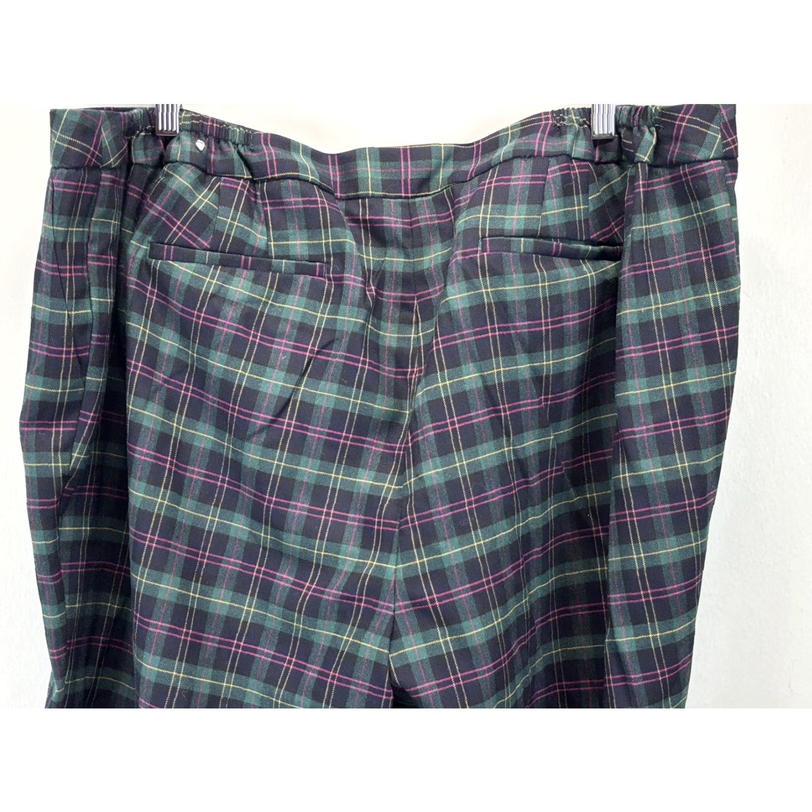 Talbots Talbots Hampshire Ankle Plaid Pants 22W Plus Women’s Elastic Sides Wool Multicolor Size 40" / US 18 - 4 Thumbnail