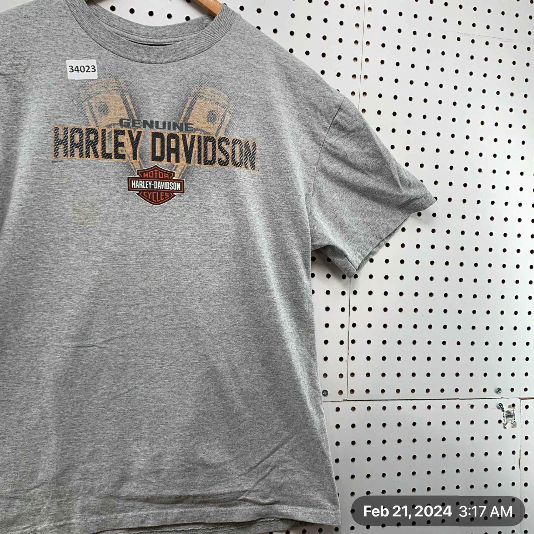 Harley Davidson Harley-Davidson Motorcycle Shirt Mens XL Gray Eagle Graphic 23X28 Vintage Onalaska WI Size US XL / EU 56 / 4 - 4 Thumbnail