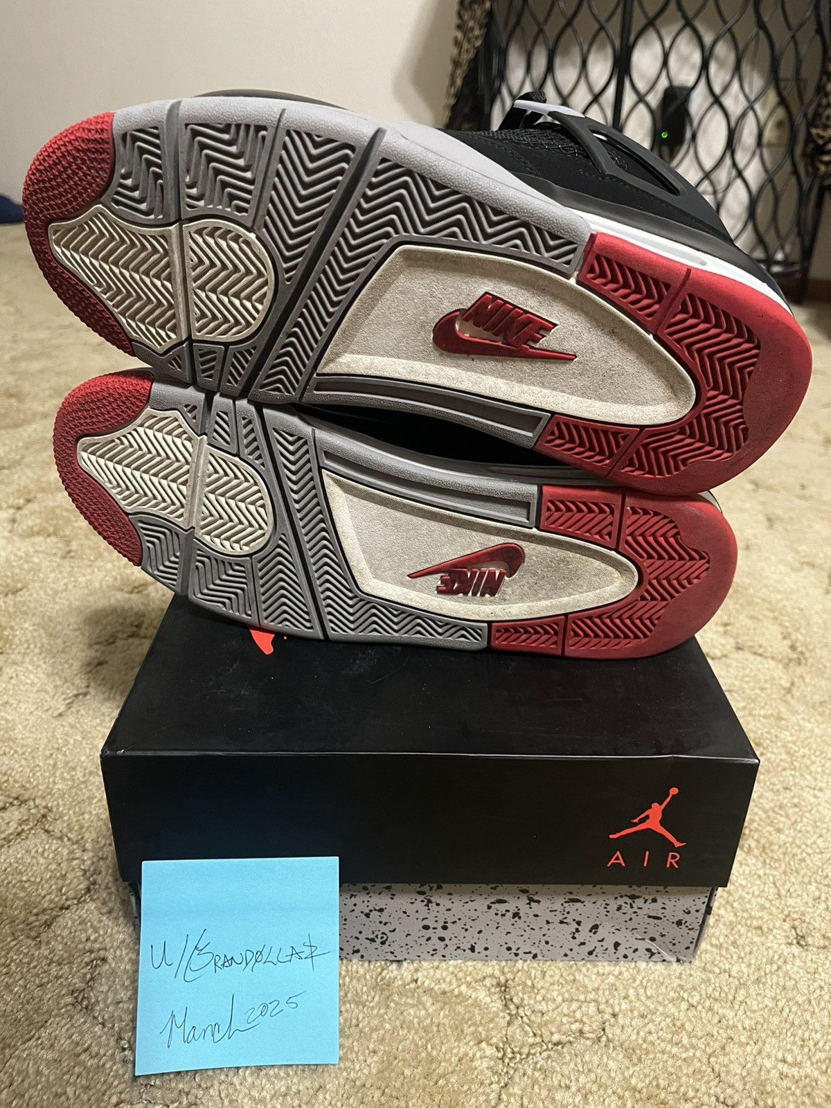 Jordan Brand 2019 AIR JORDAN 4 BLACK CEMENT BRED Size US 10 / EU 43 - 8 Thumbnail