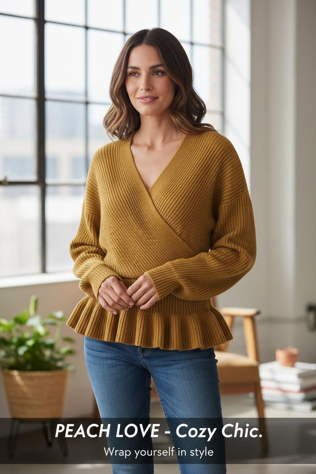 Other Peach Love Cozy Chic Wrap Sweater Size S / US 4 / IT 40 - 1 Thumbnail