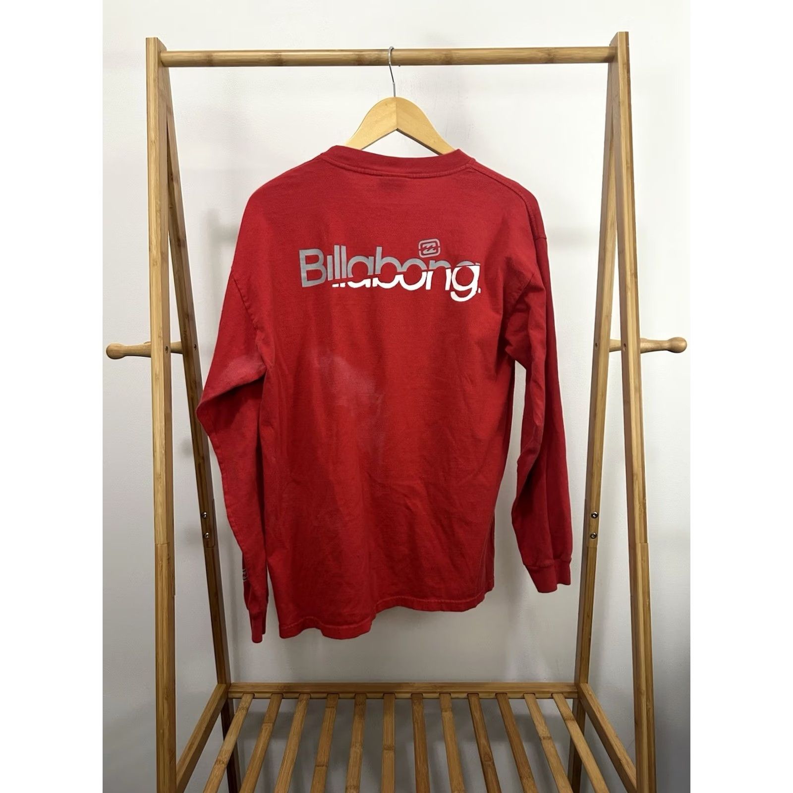 Billabong VTG Billabong Long Sleeve T-Shirt Swoosh Double Sided Red L Mens Size US L / EU 52-54 / 3 - 2 Thumbnail