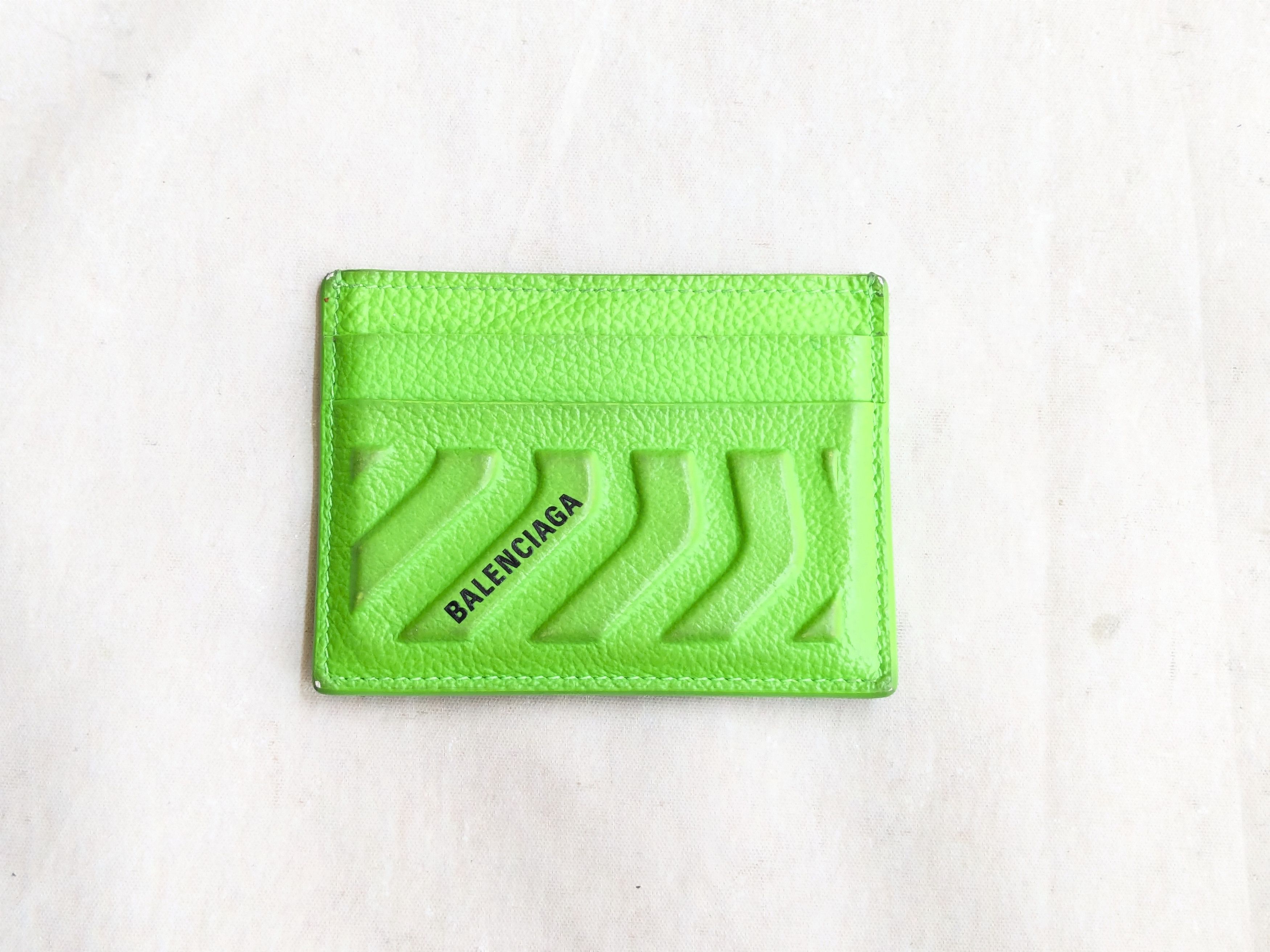 Balenciaga Balenciaga Cardholder Wallet Neon Green Black Size ONE SIZE - 1 Thumbnail