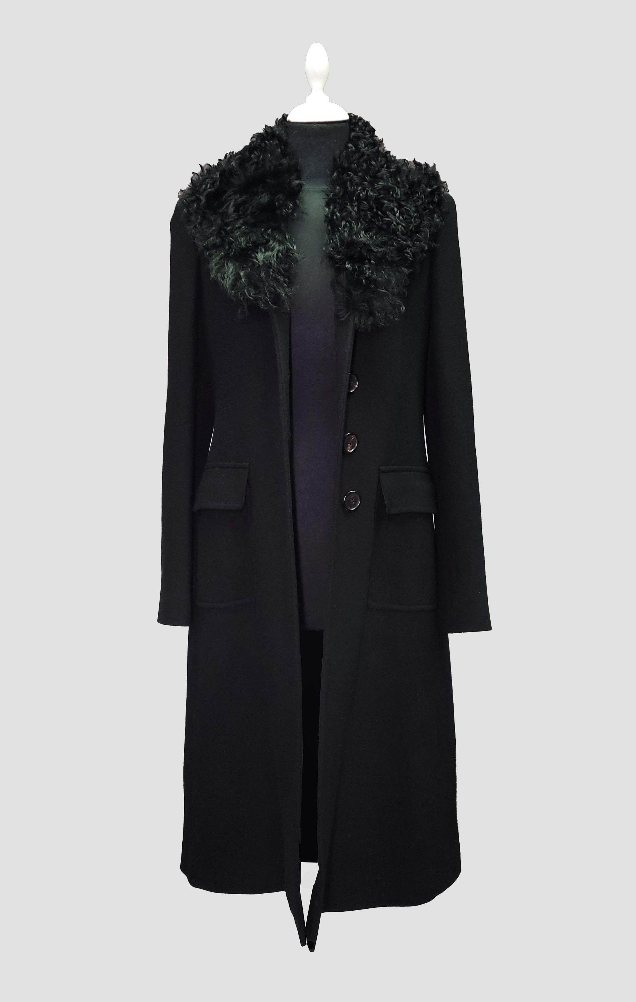 Ralph Lauren Purple Label Ralph Lauren Collection_ Lamb Shearling Trim _ Wool Coat Size M / US 6-8 / IT 42-44 - 3 Thumbnail