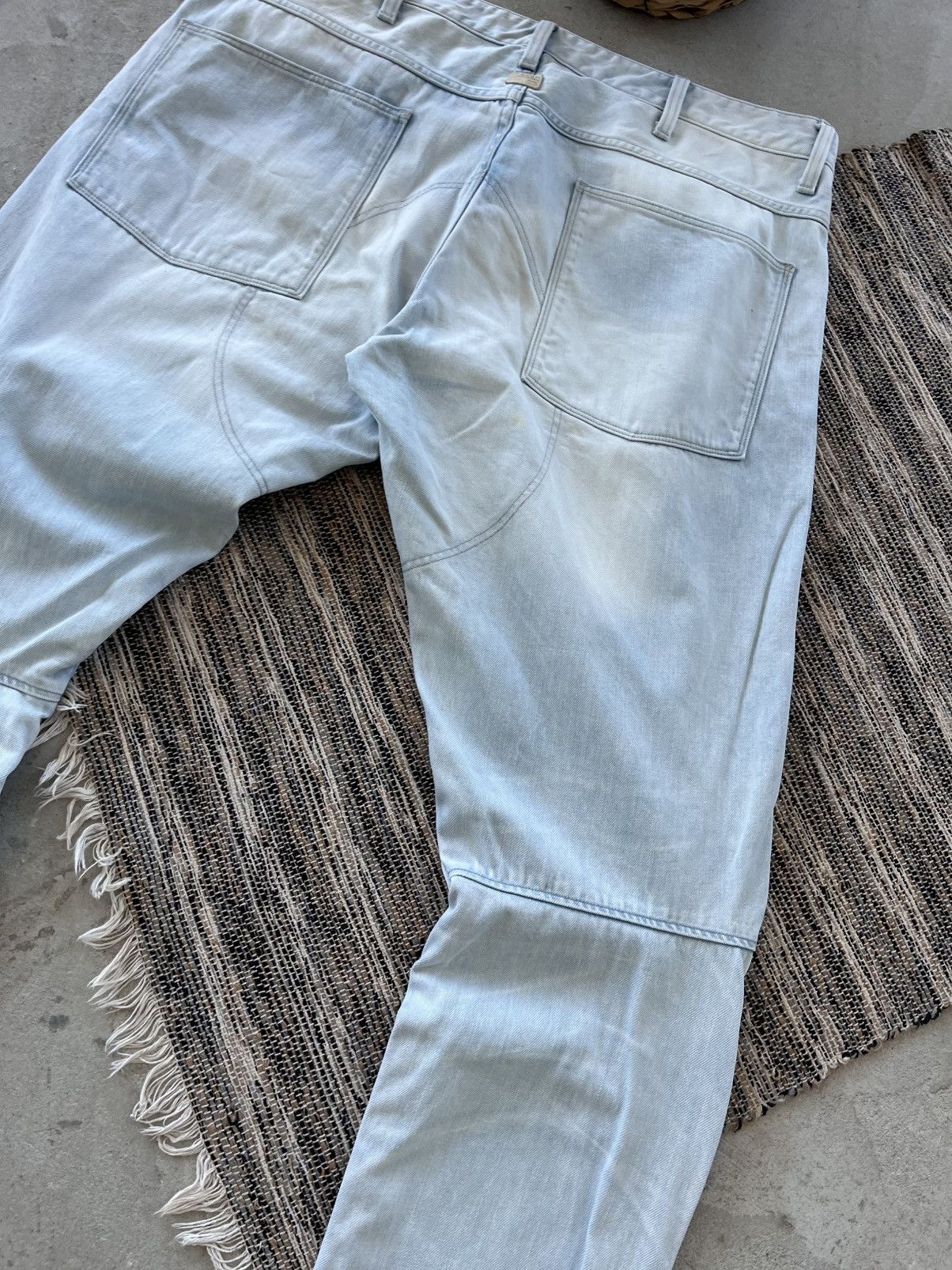 G-Star Vintage GStar Raw Moto Denim Jeans 38x36 Blue Knee Panel Y2K Size US 38 / EU 54 - 15 Thumbnail