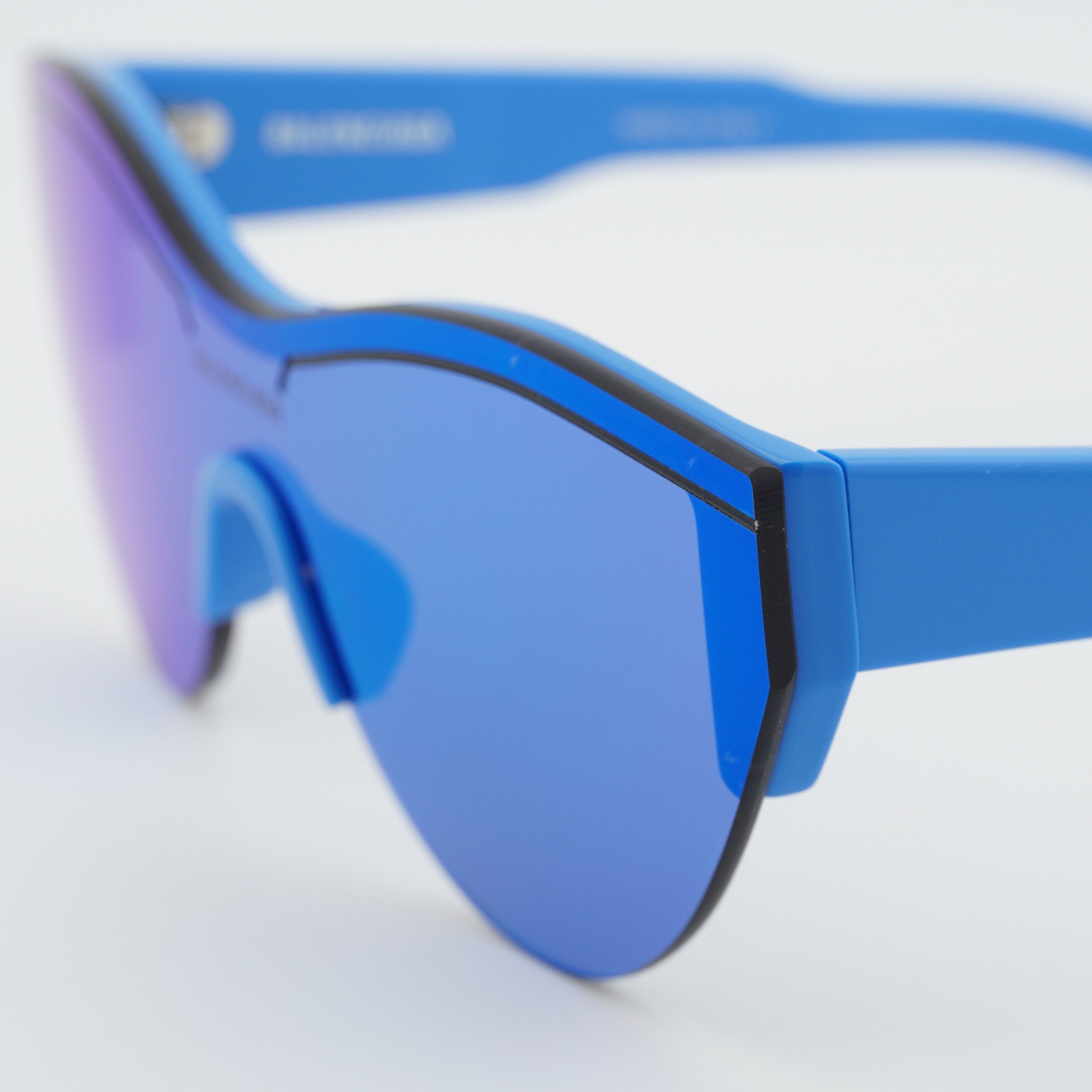Balenciaga Balenciaga BB0004S 013 Semi Rim Sunglasses Blue Shield Frame Size ONE SIZE - 3 Thumbnail