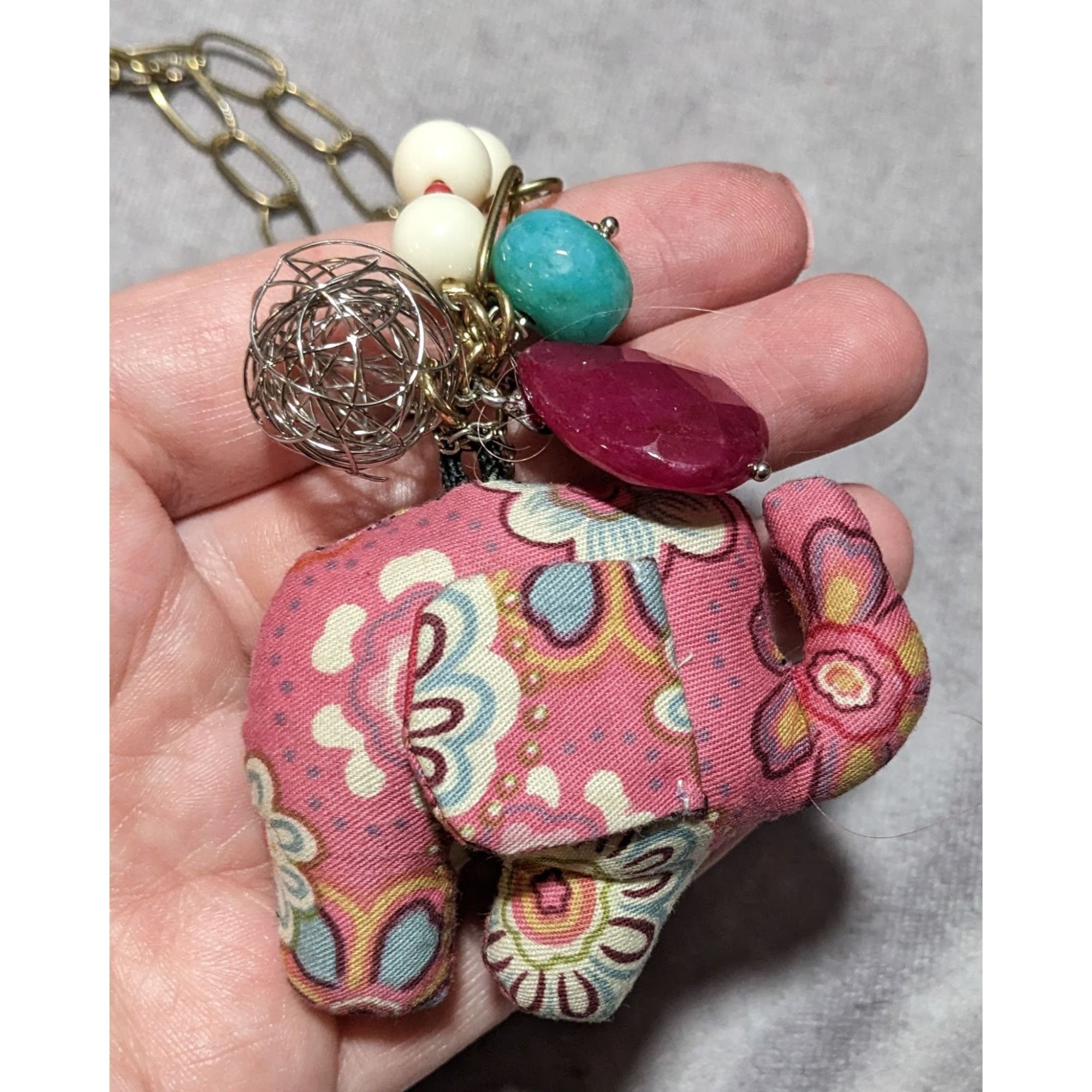 Other Cottagecore Pink Plush Elephant Necklace Size ONE SIZE - 13 Thumbnail