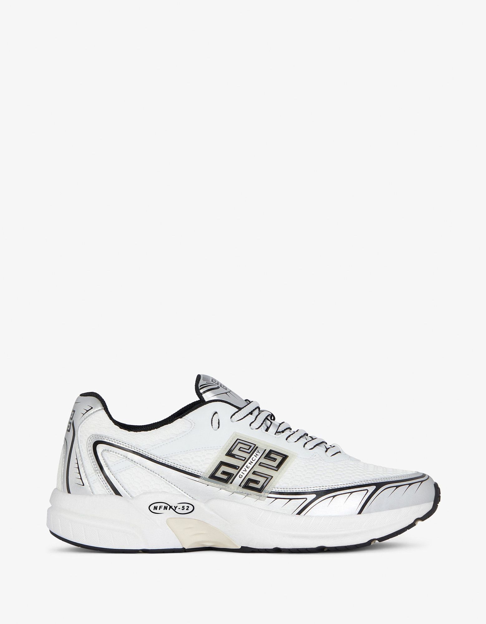 Givenchy Givenchy White and Silver NFNTY-52 Runners Size US 12 / EU 45 - 1 Thumbnail