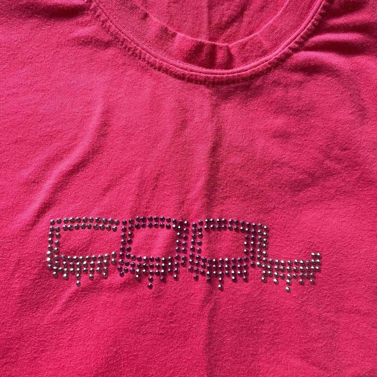 Vintage Pink Y2K “Cool” Rhinestone Tee Size ONE SIZE - 8 Thumbnail