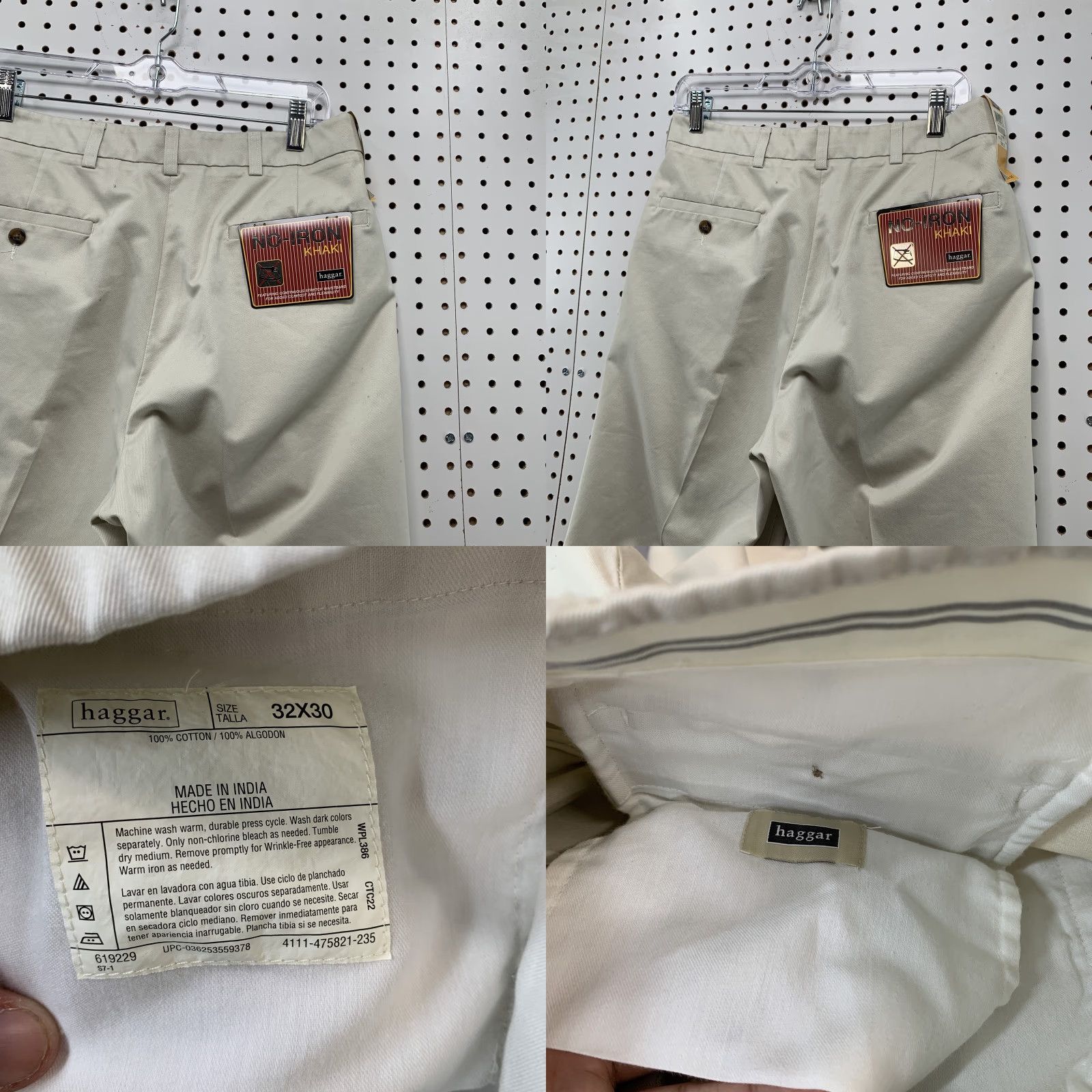 Haggar VINTAGE Haggar Khaki Chino Pants Mens 32x30 Beige Iron Free Pleated Hat? Size US 32 / EU 48 - 8 Thumbnail