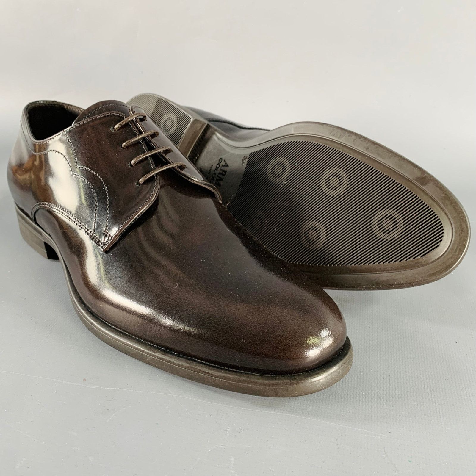 Armani Collezioni ARMANI COLLEZIONI Size 7.5 Brown Leather Derby Lace-Up Shoes Size US 7.5 / EU 40-41 - 5 Thumbnail