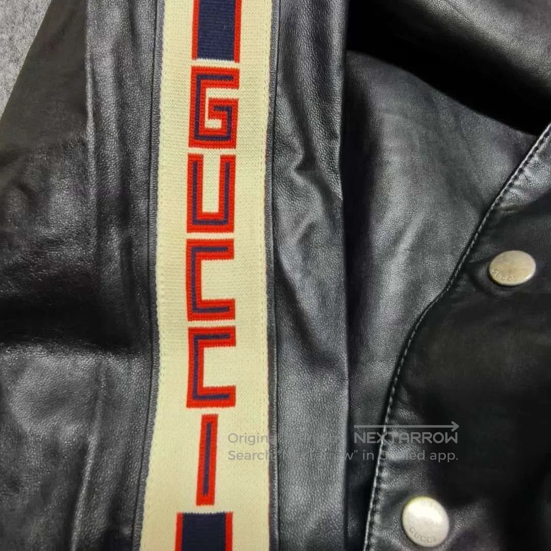 Gucci Gucci Black Letter String Leather Jacket. Size US M / EU 48-50 / 2 - 3 Thumbnail