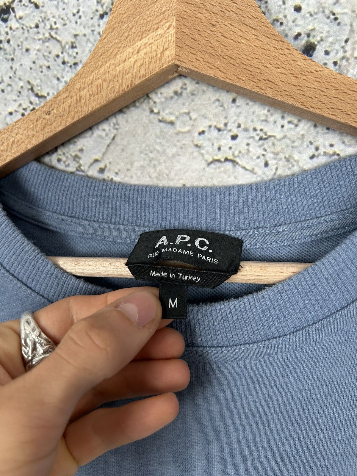 A.P.C. A.P.C. Paris Blue Blank Basic Tee Premium Streetwear Vintage Size US M / EU 48-50 / 2 - 4 Thumbnail