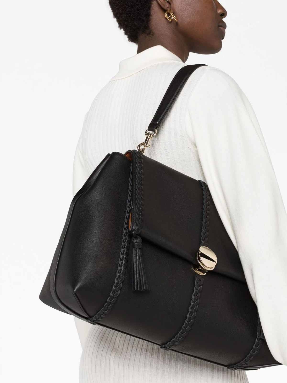 Chloe o1loc1c0325 Size: OS / CHC23 Penelope Large Bag in Black Size ONE SIZE - 6 Thumbnail
