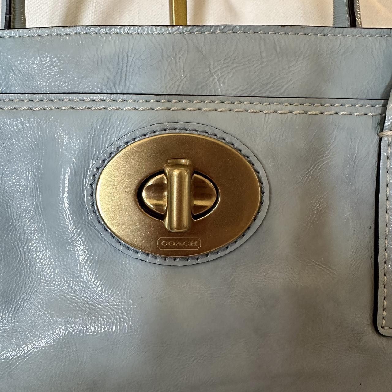 Coach Coach Sky Blue Patent Leather Front Pocket Tote Size ONE SIZE - 2 Thumbnail