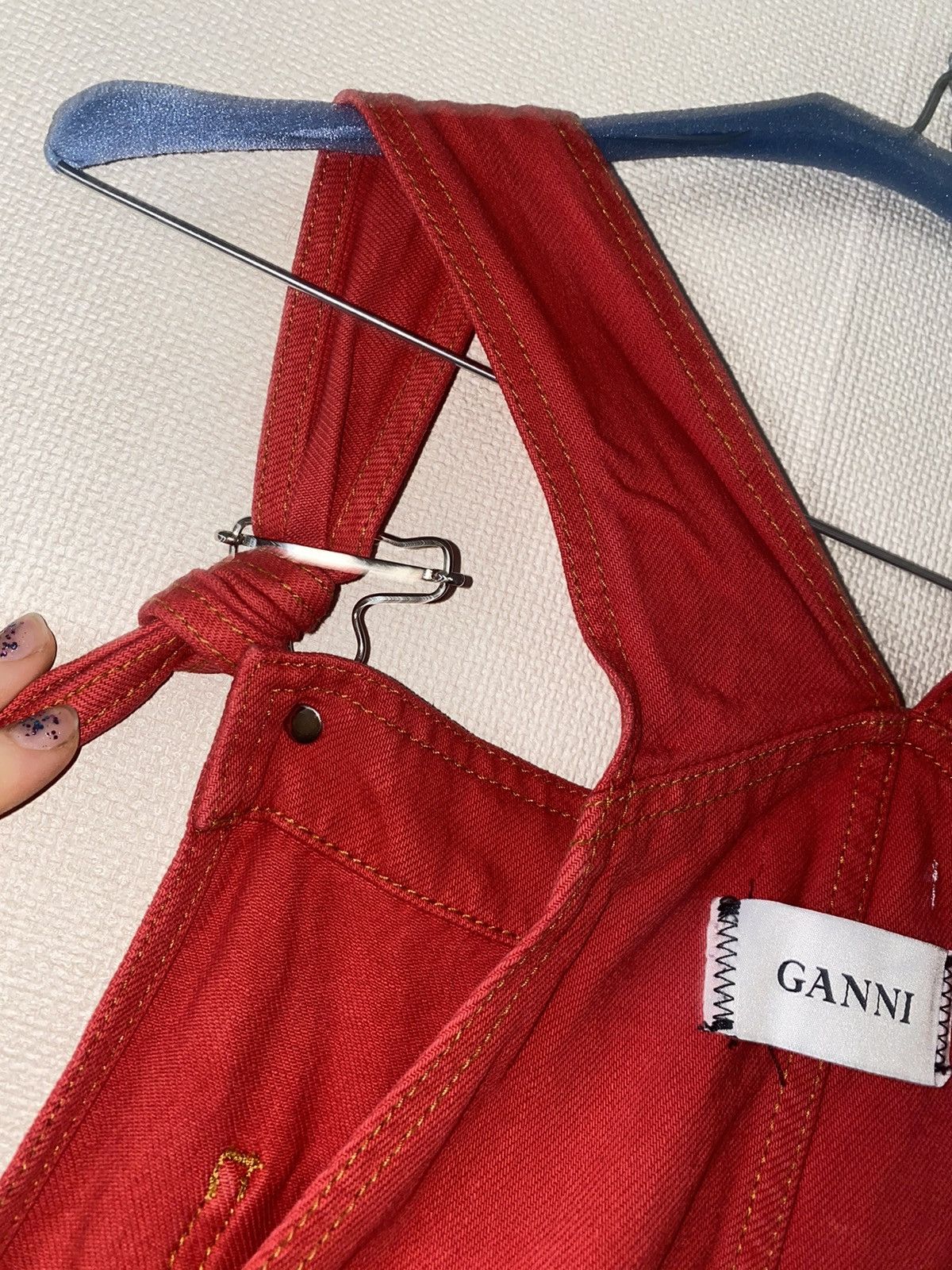 Ganni Ganni Women's Red Dungarees-overalls Size 24" / US 00 / IT 34 - 12 Thumbnail