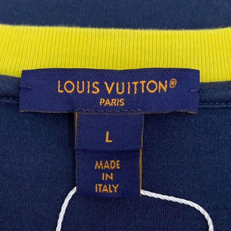 Louis Vuitton Louis Vuitton Dark blue logo monogrammed cotton crewneck T Size L / US 10 / IT 46 - 5 Thumbnail