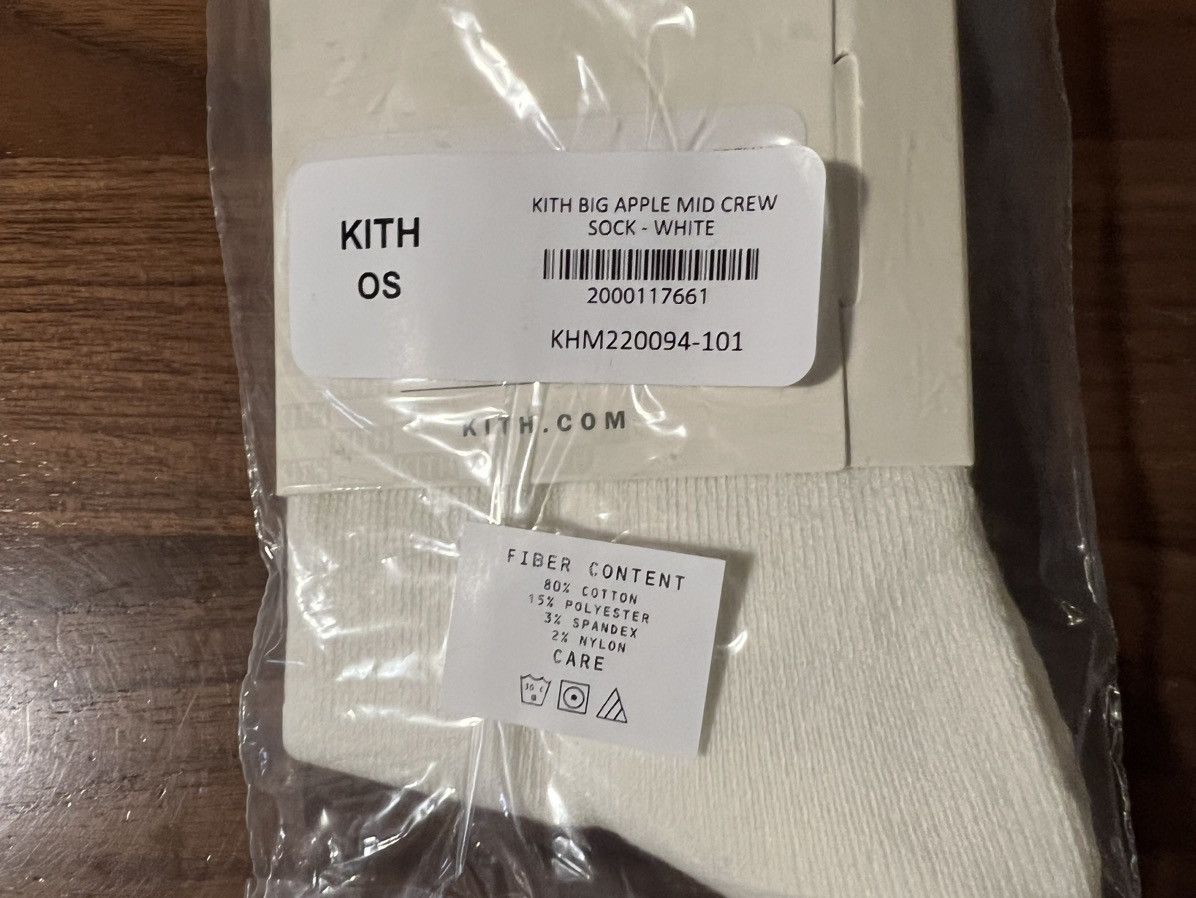 Kith Kith Big Apple Mid Crew Sock Socks White FW24 One Size NYC Size ONE SIZE - 6 Thumbnail