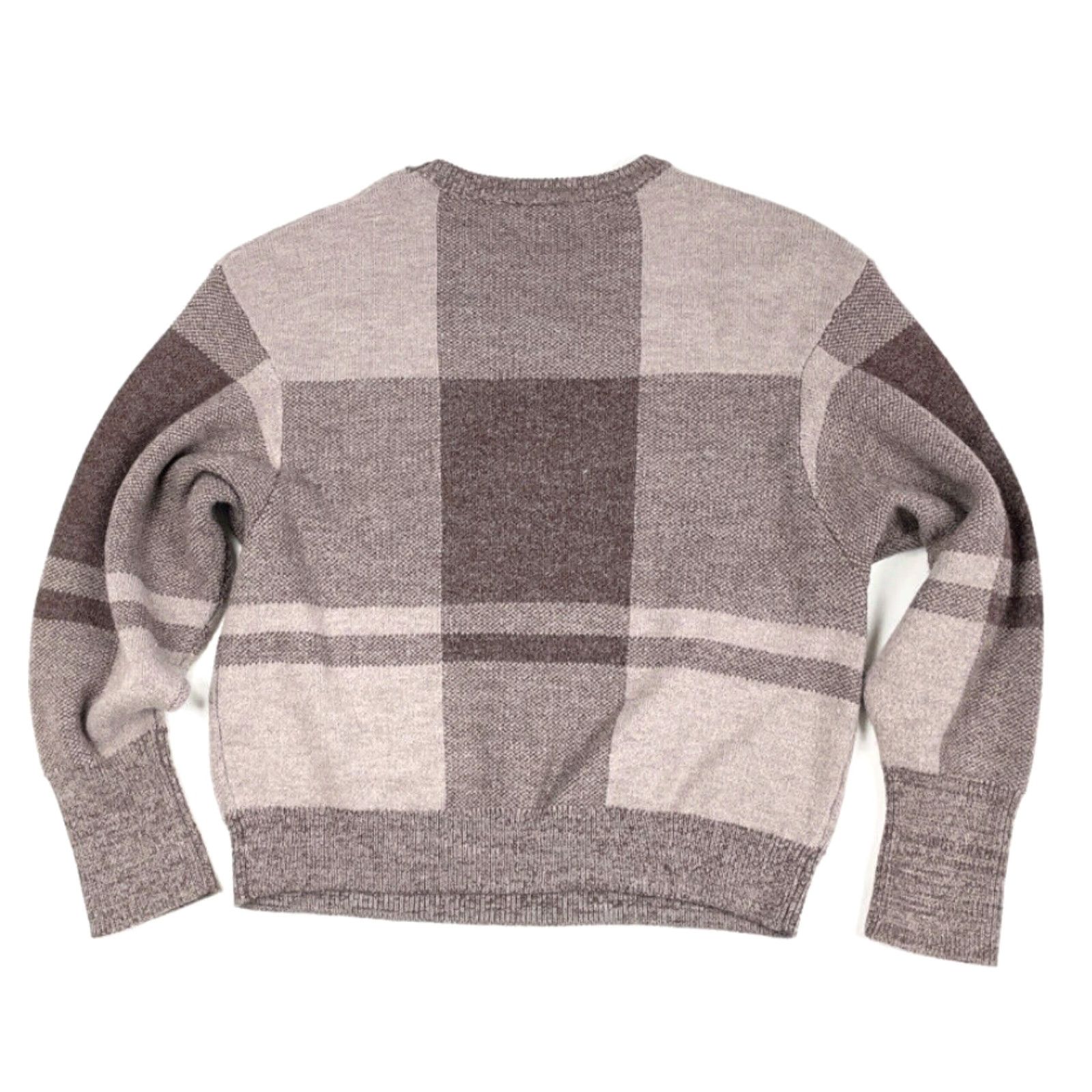 Vintage Mystree Pullover Sweater Brown Check Pocket Crew Neck Long Sleeve Women L Vintage No Size L / US 10 / IT 46 - 2 Thumbnail