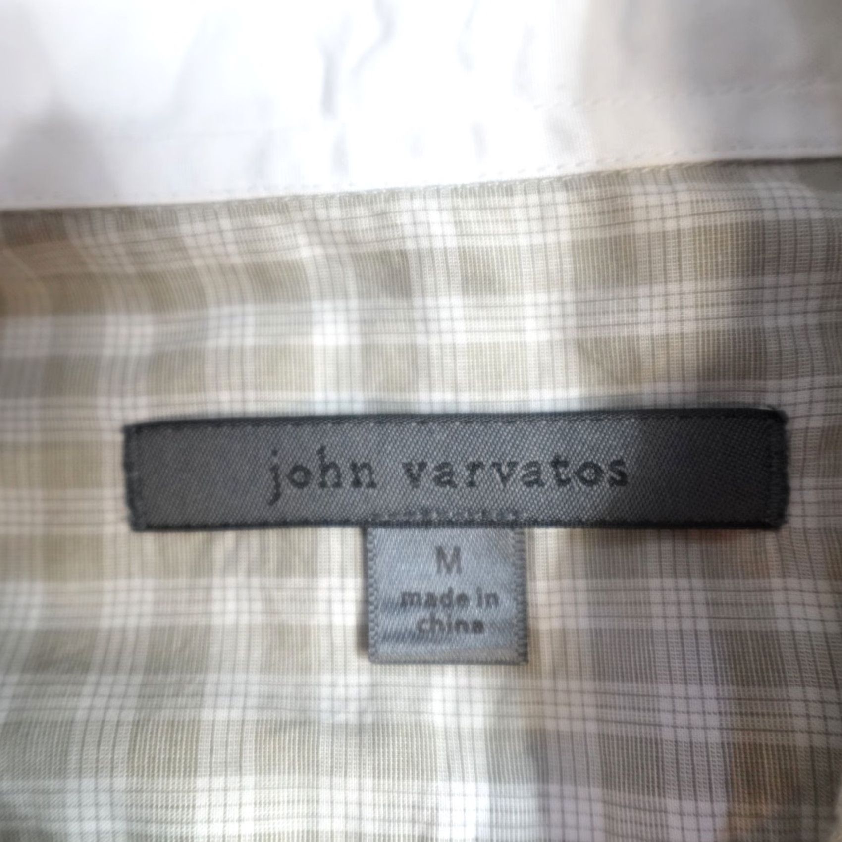 John Varvatos John Varvatos Shirt M Plaid Long Sleeve Lightweight 100% Cotton Beige Mens Button-Up Size US M / EU 48-50 / 2 - 4 Thumbnail