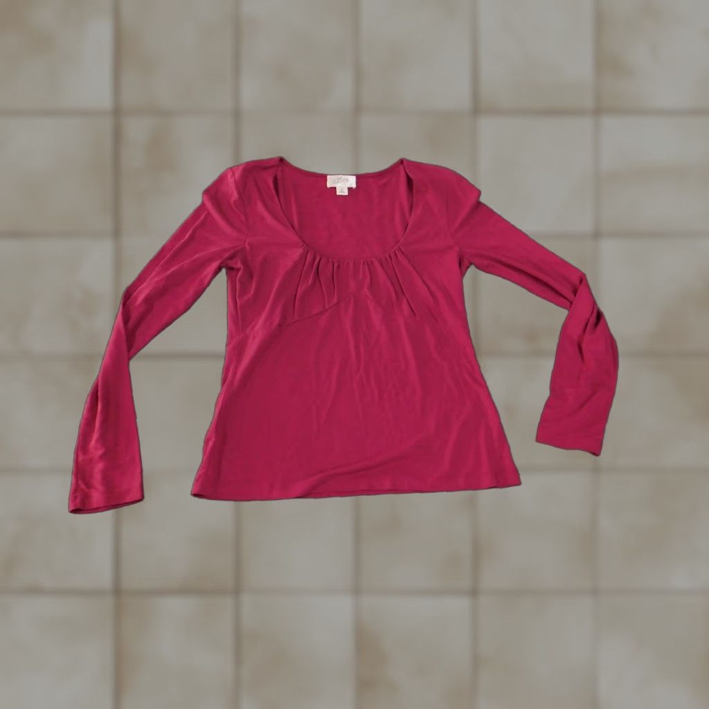 Loft **Loft Women's Red Long Sleeve Scoop Neck Stretch Top Small** User: **Loft Women's Small Red Long Sleeve Scoop Neck Stretch Top** Size S / US 4 / IT 40 - 1 Thumbnail