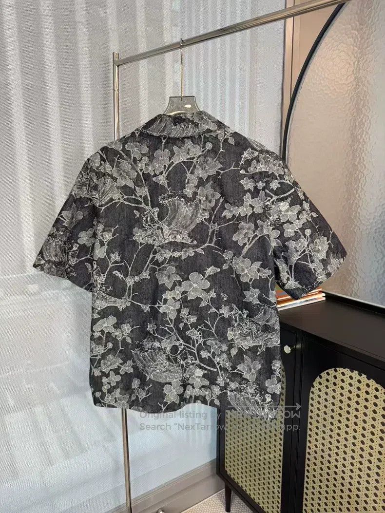 Louis Vuitton Louis Vuitton New Black Botanical Floral Denim Shirt Size US XXL / EU 58 / 5 - 2 Thumbnail