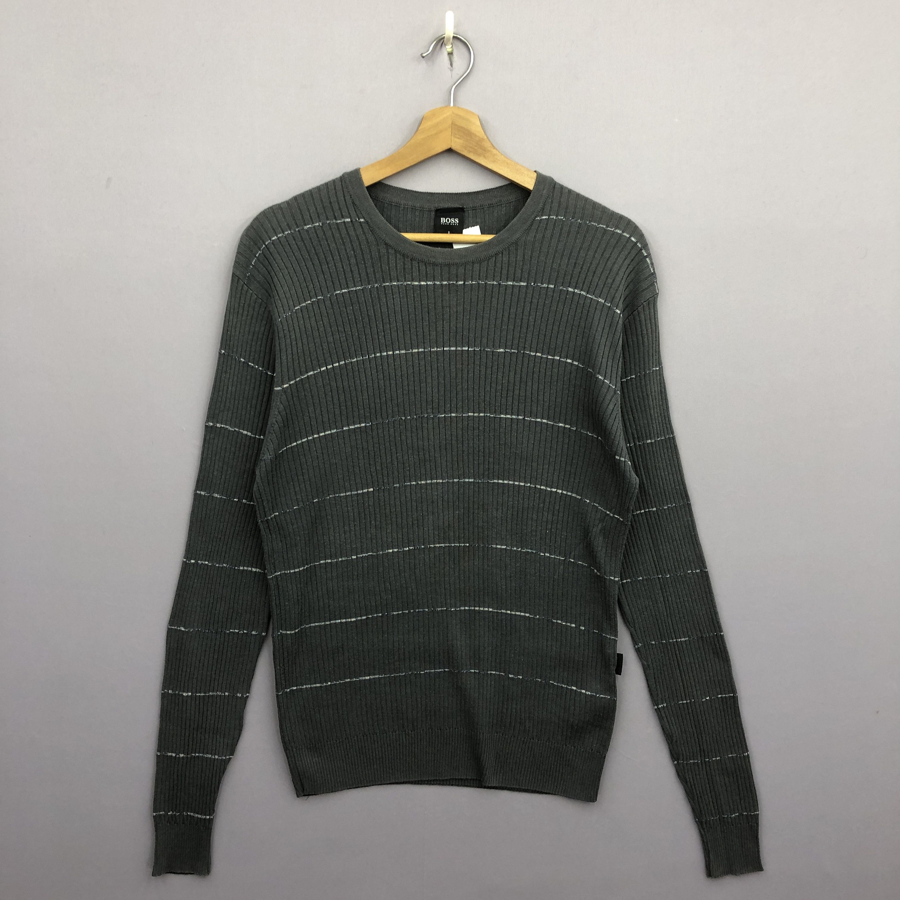 Homespun Knitwear × Hugo Boss × Vintage Hugo Boss Stripe Knit Sweater Sweatshirt Jumper Size US S / EU 44-46 / 1 - 1 Thumbnail