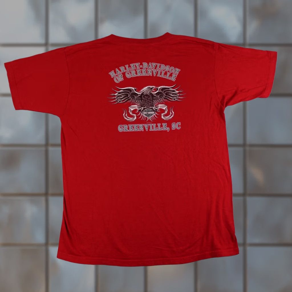 Harley Davidson Harley-Davidson Shirt Mens XL Red Short Sleeve Greenville South Carolina 2005 Biker Motorcycle USA Size US XL / EU 56 / 4 - 1 Thumbnail